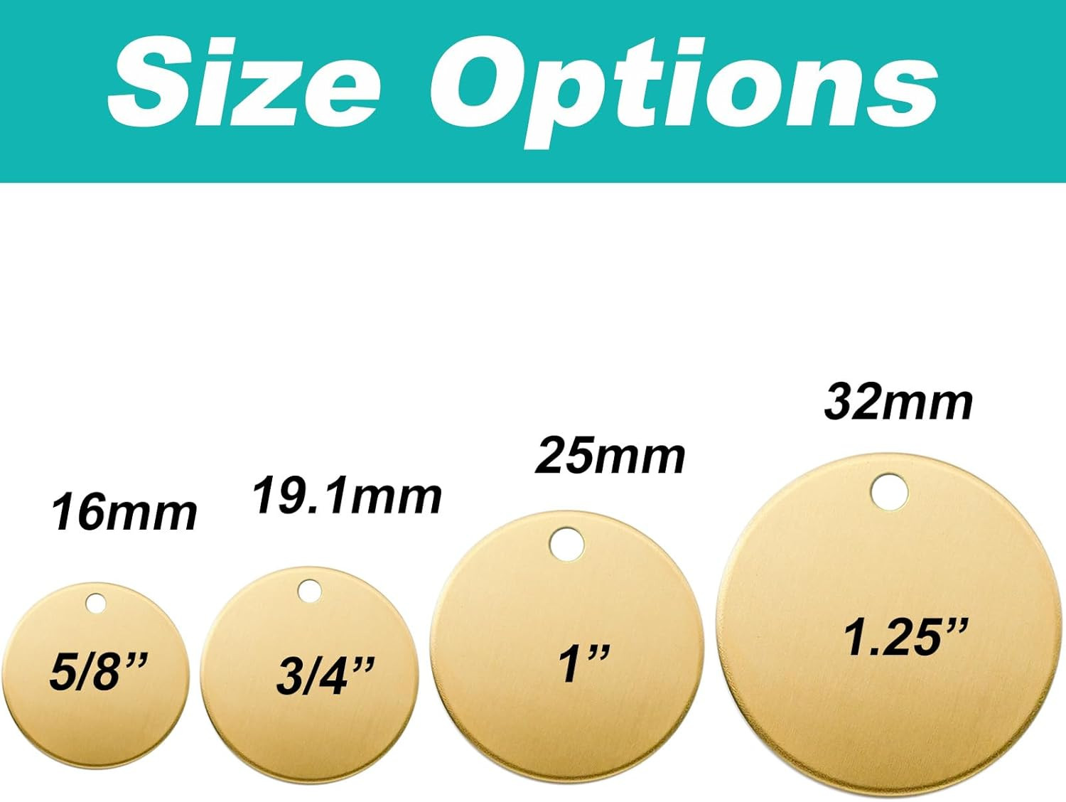 3/4 Inch Circle Brass Blanks 14Ga. Thick Smooth Edges Brass round Disc Tags for