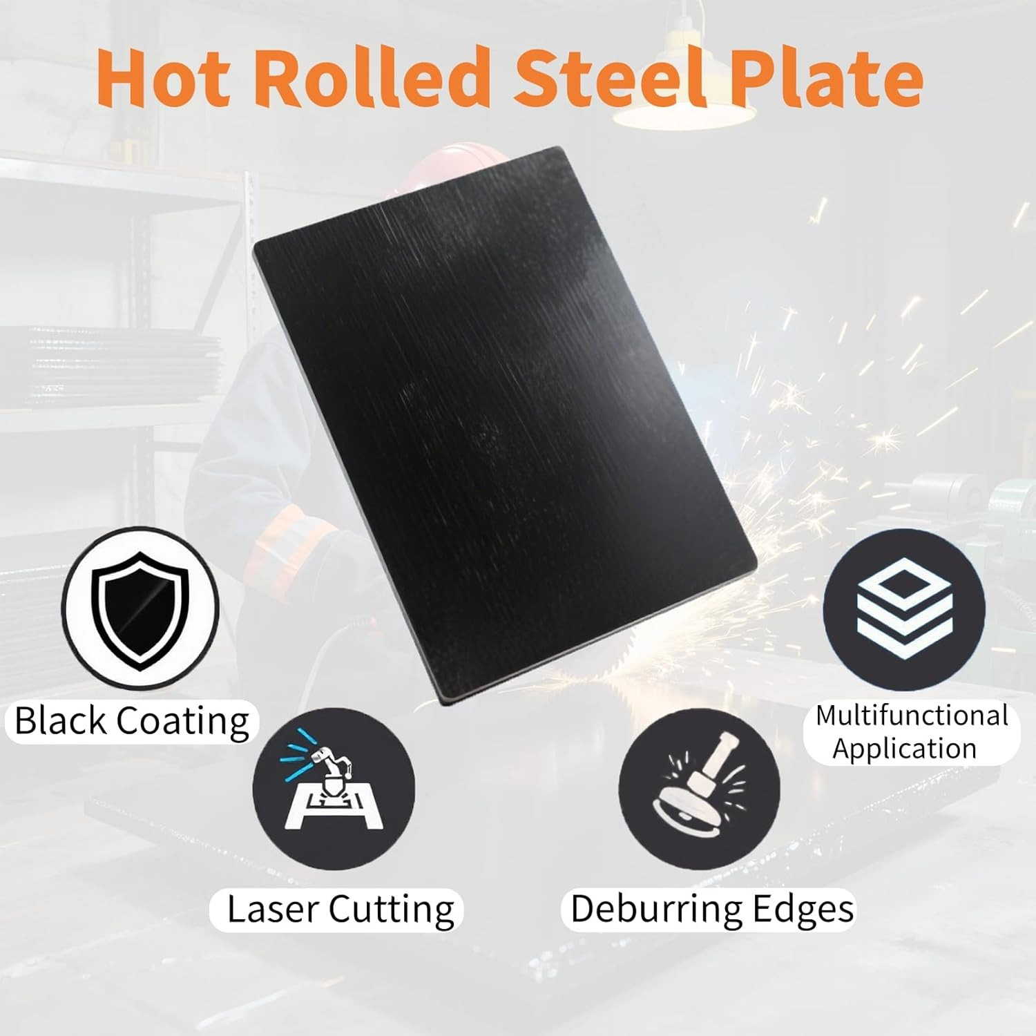 2Pack 1/4″ A36 Steel Plate-8″ X 8″Hot Rolled Steel Sheet,Weldable Metal Square S