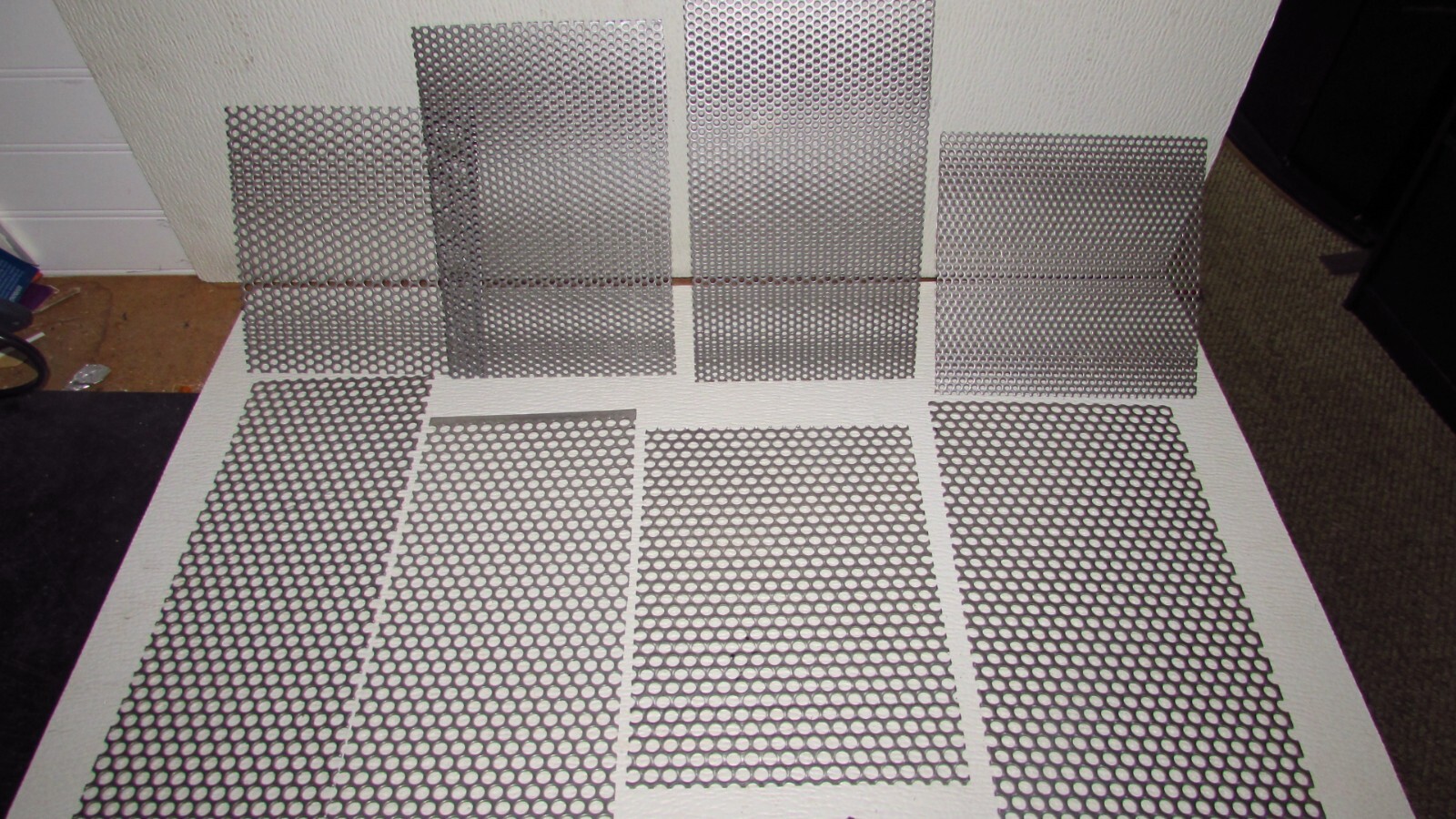 PERFORATED SHEET DROP OFF LOT–8 PIECES –1/8″ AND 1/4″ HOLE