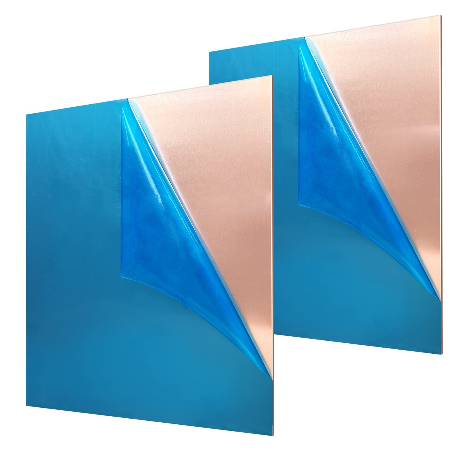 2 Pieces 99.9% Pure Copper Sheet, 4″ x 4″,18 Gauge1mm Thickness, Film Attache…