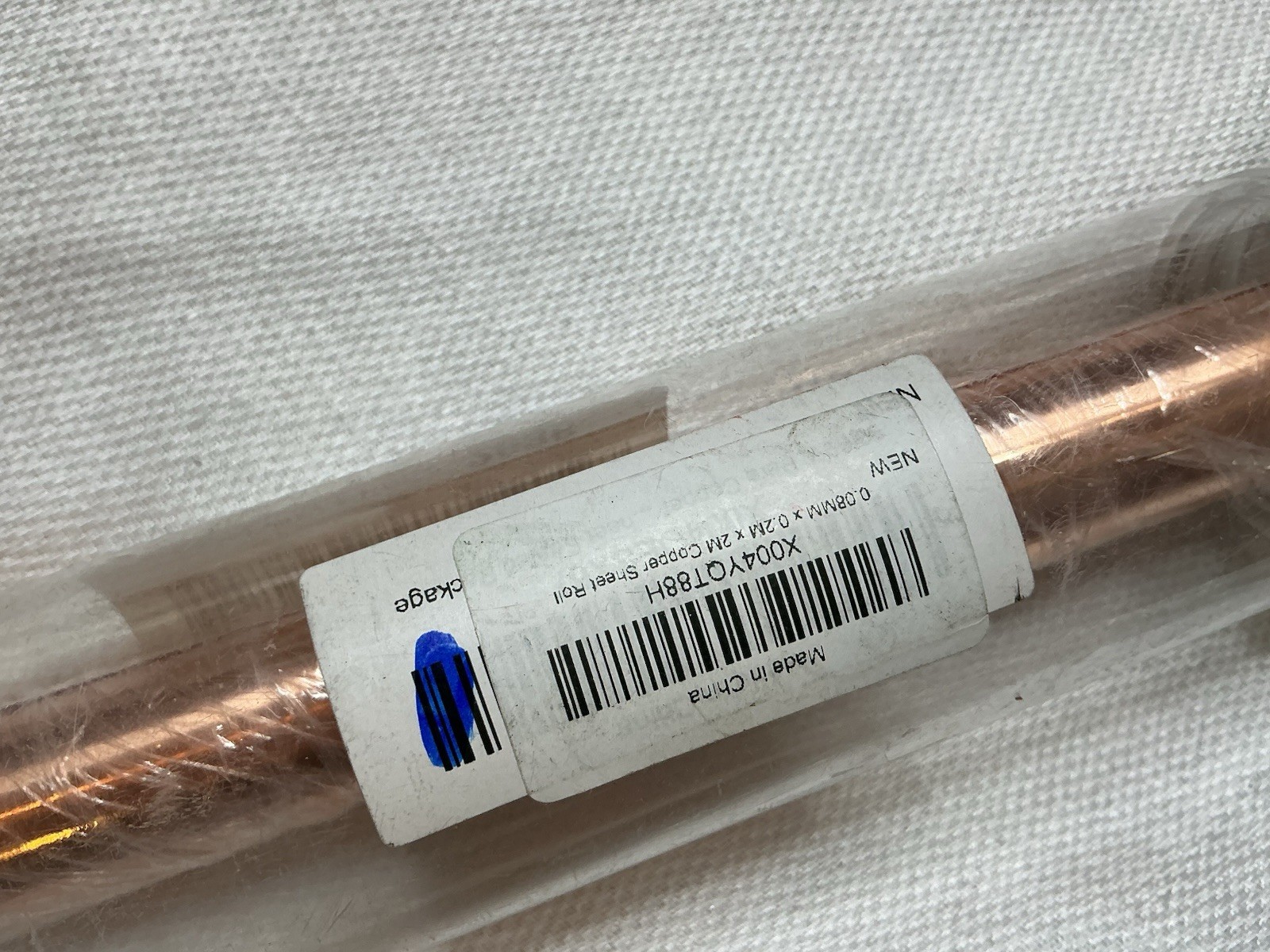 Copper Sheet Roll Foil 0.08mm x 0.2m x 2m Lot 2