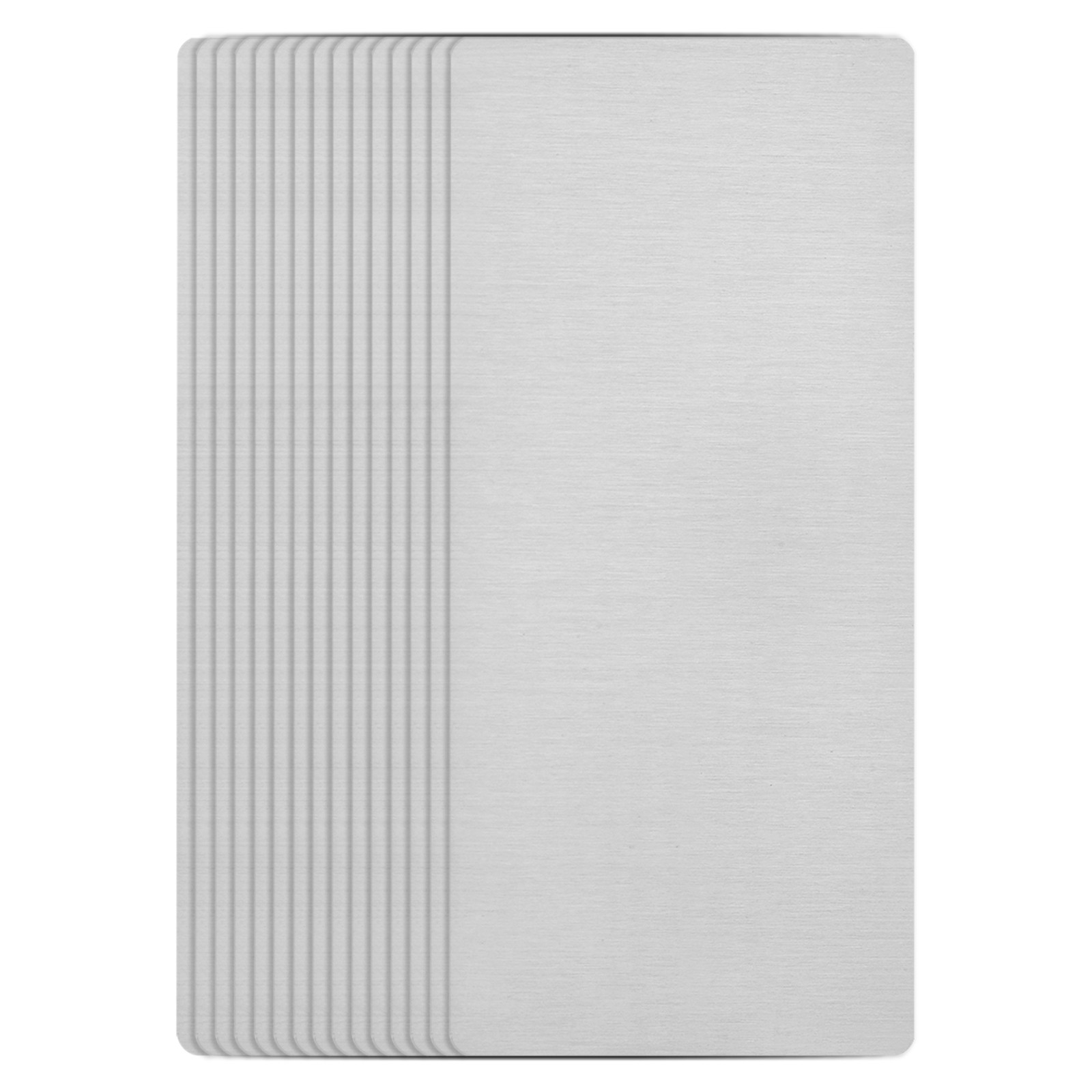 25Pack 50x22x0.4mm Blank Metal Card 201 Stainless Steel Blank Name Cards Silver