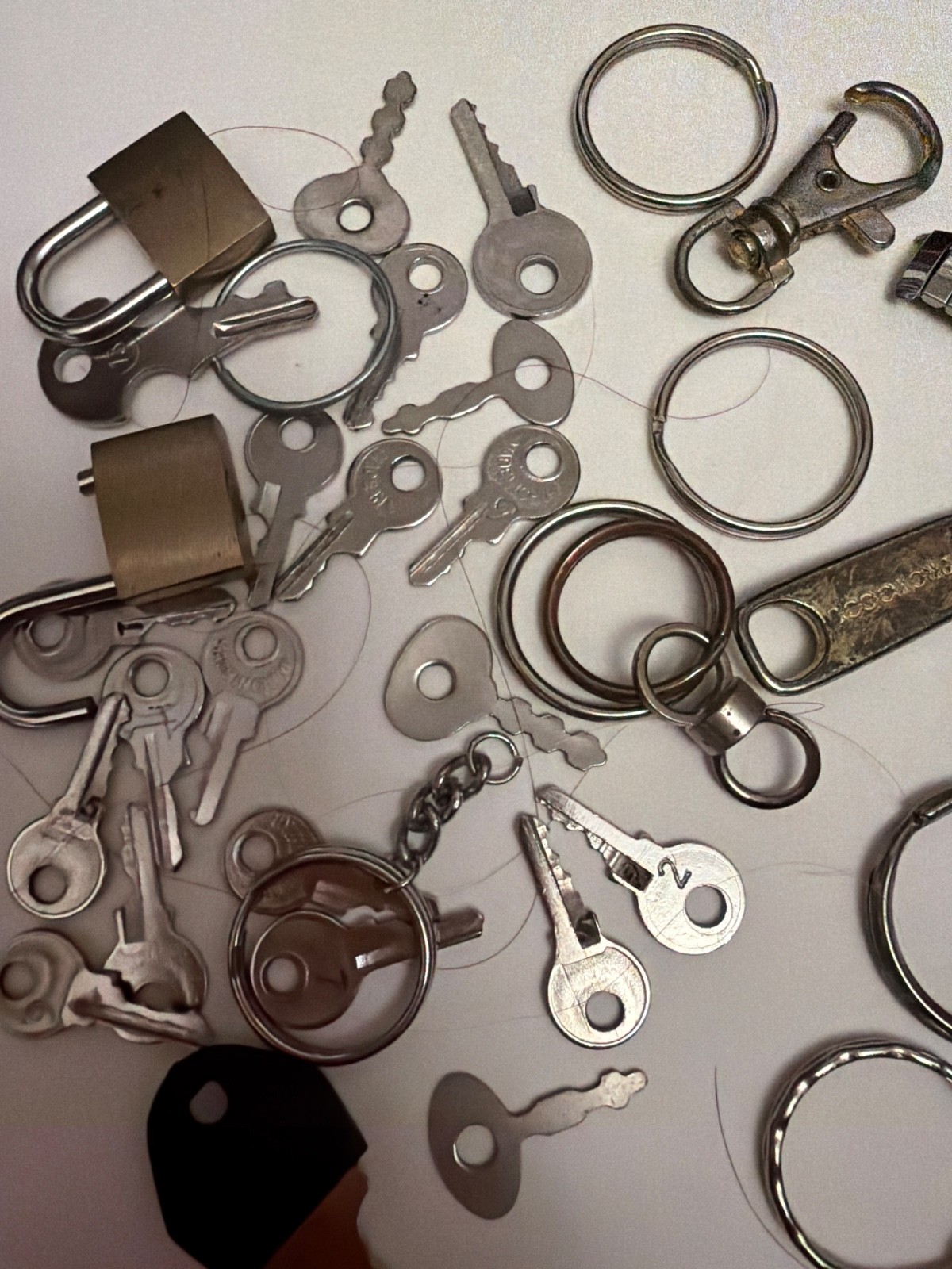 Lot of metal scrap travel keys key ring holders stretch watch band parts