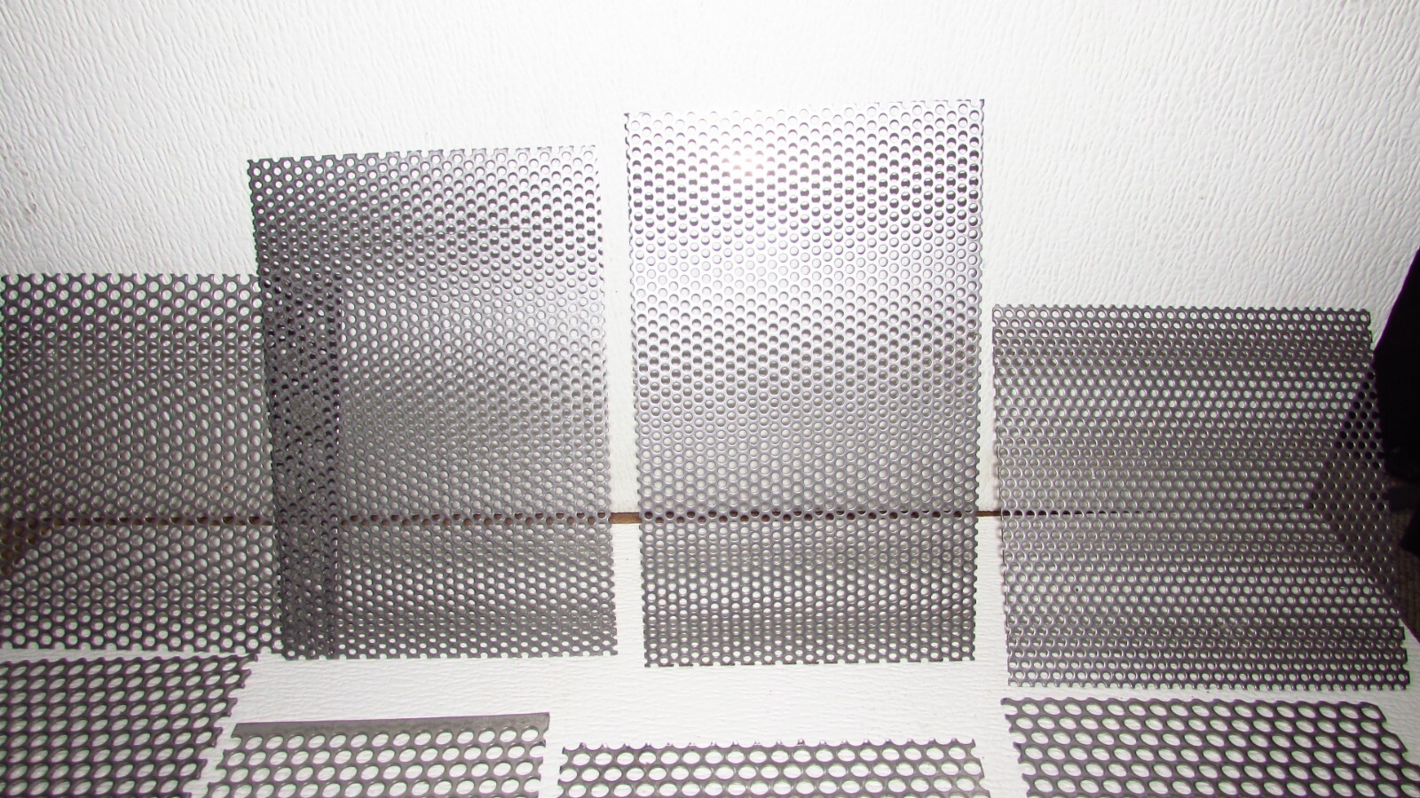 PERFORATED SHEET DROP OFF LOT–8 PIECES –1/8″ AND 1/4″ HOLE
