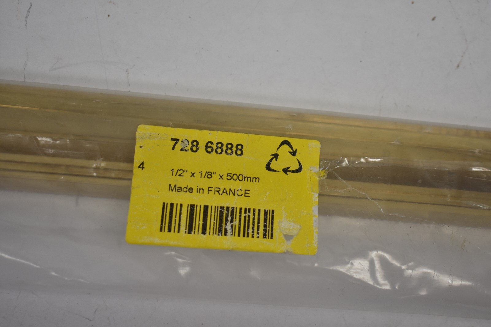 Lot of 8 RS Pro Brass Flat Bars Rods 1/2″ W x 1/8″ H x 500mm L 728 6888