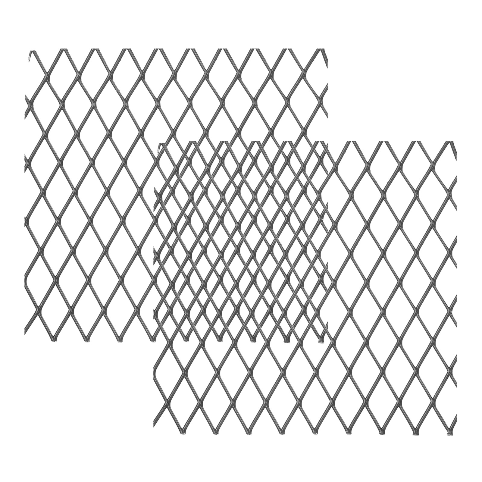 4″L x 4″W Universal Car Grill Mesh, 2Pcs 10x20mm Diamond Hole, Black