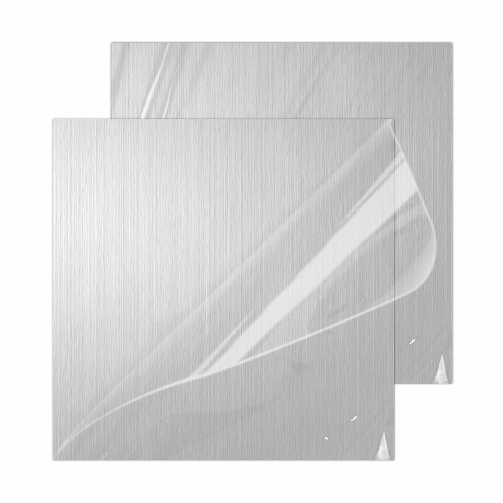 Brushed Aluminum Sheet Metal Plate 12×12 Inch 0.034 Inch Thick Craft 2 PCS