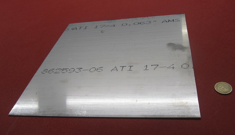 17-4PH Stainless Steel Sheet (1/16″) .063″ (+/-0.008″) x 12.0″ x 12.0″