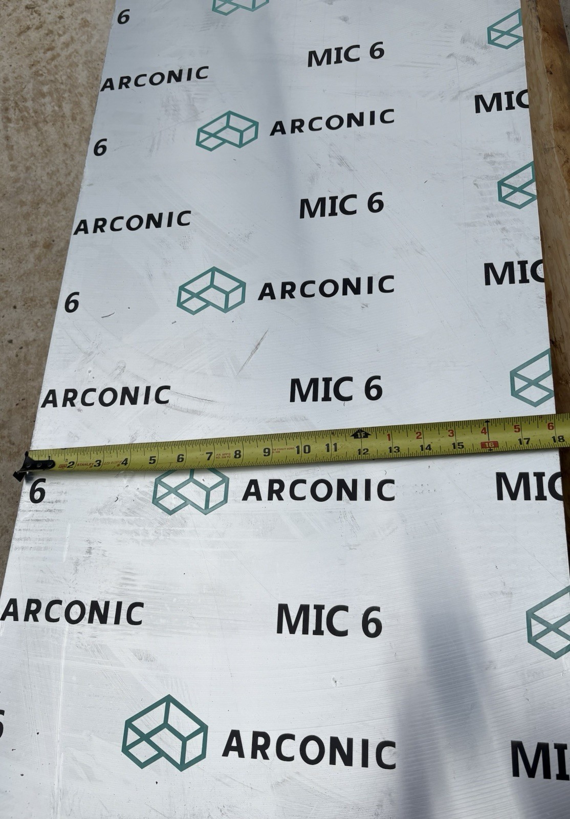 Mic 6 aluminum plate 1.5”Hx18”Wx110”L