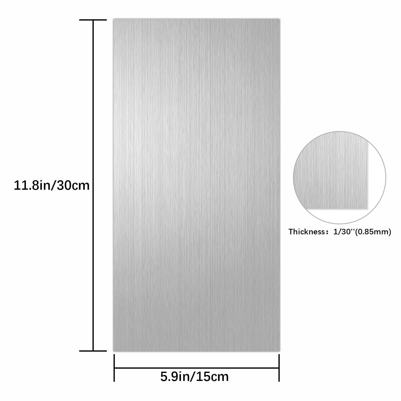 8 PCS 6×12 Inch 0.034 Inch Thick Brushed Aluminum Sheet Metal Plate Panel