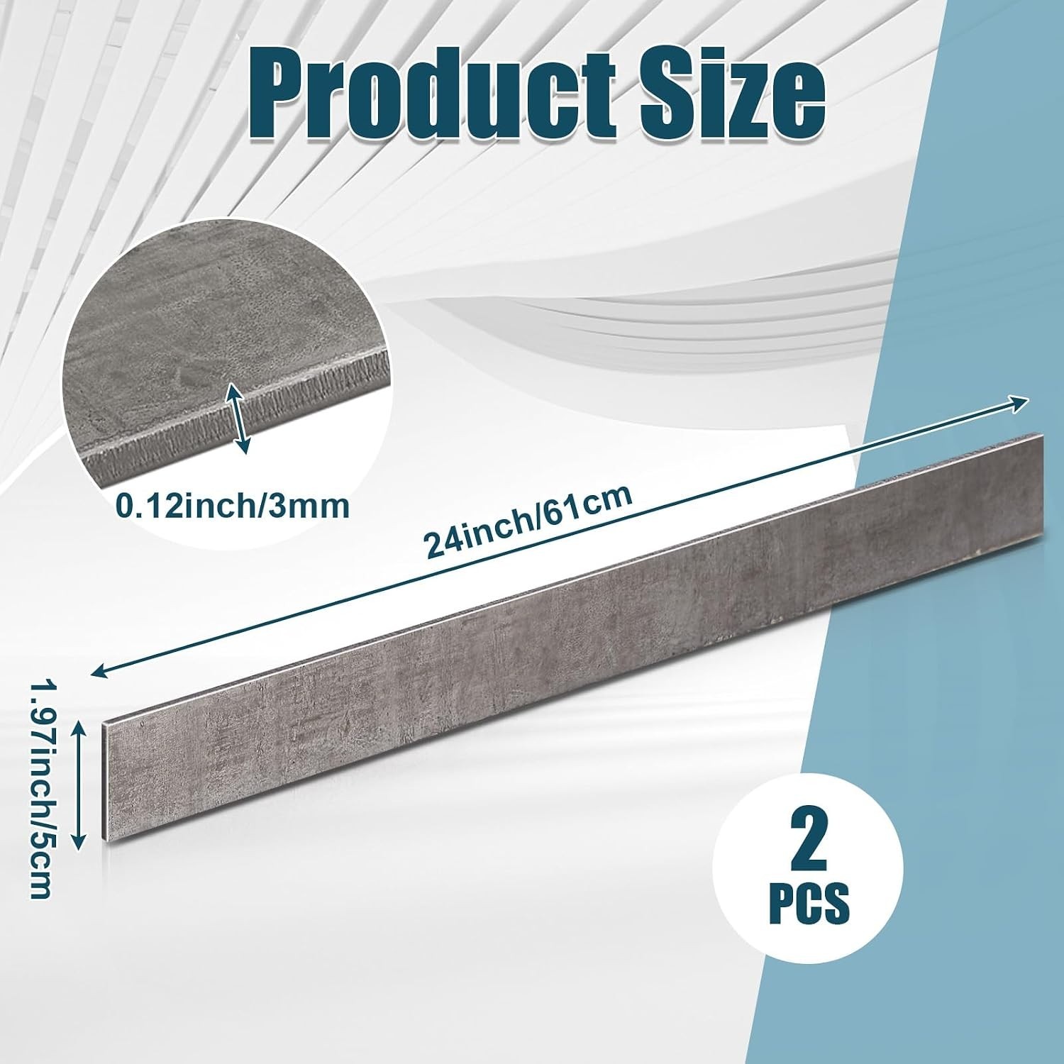 Steel Flat Bar 24″ – Hot Rolled A36 Metal Stock (2 Pcs)