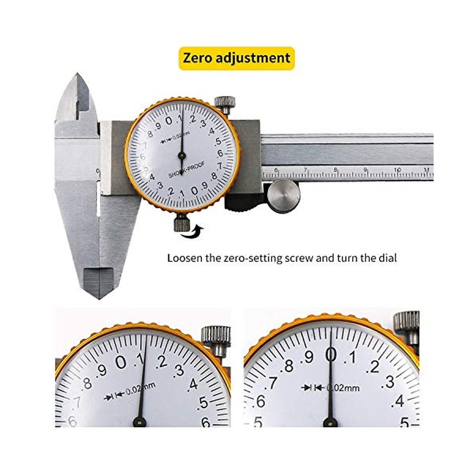 LYFJXX Dial Calipers 15 cm, 0.02 mm Accuracy Stainless Steel Ve… FAST USA SHIP