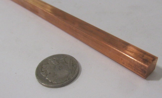 110 Copper Square Bar 1/2 Hard, 5/16″ Thick x 5/16″ Wide x 36 Inch Length