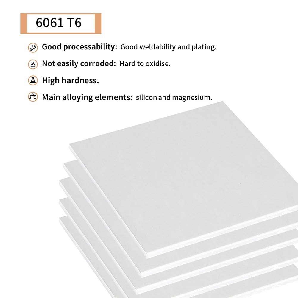 1PCS 6061 Aluminum Sheet Metal 5/32″ x 6″ x 12″, Aluminum Plates Covered with…