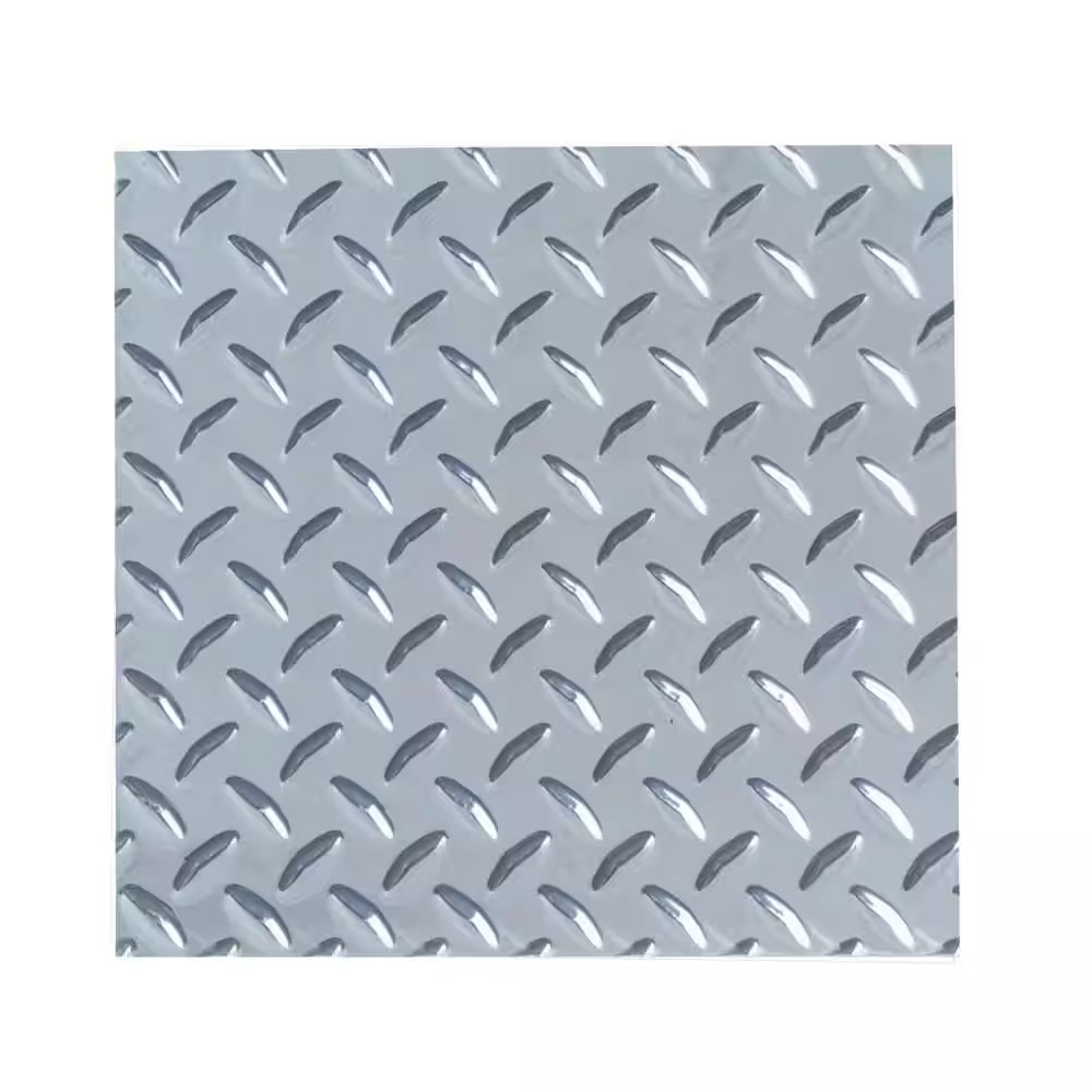Heavy Weight 36 In. X 36 In. X 0.063 In. Diamond Tread Silver Aluminum Sheet Met