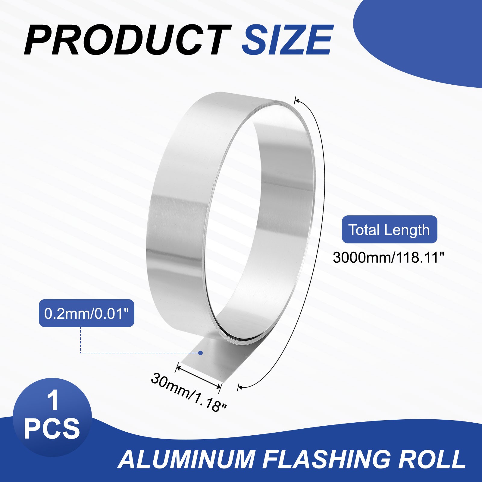 Aluminum Flashing Roll 3000mm x 30mm x 0.2mm 1060 Aluminum Metal Roll
