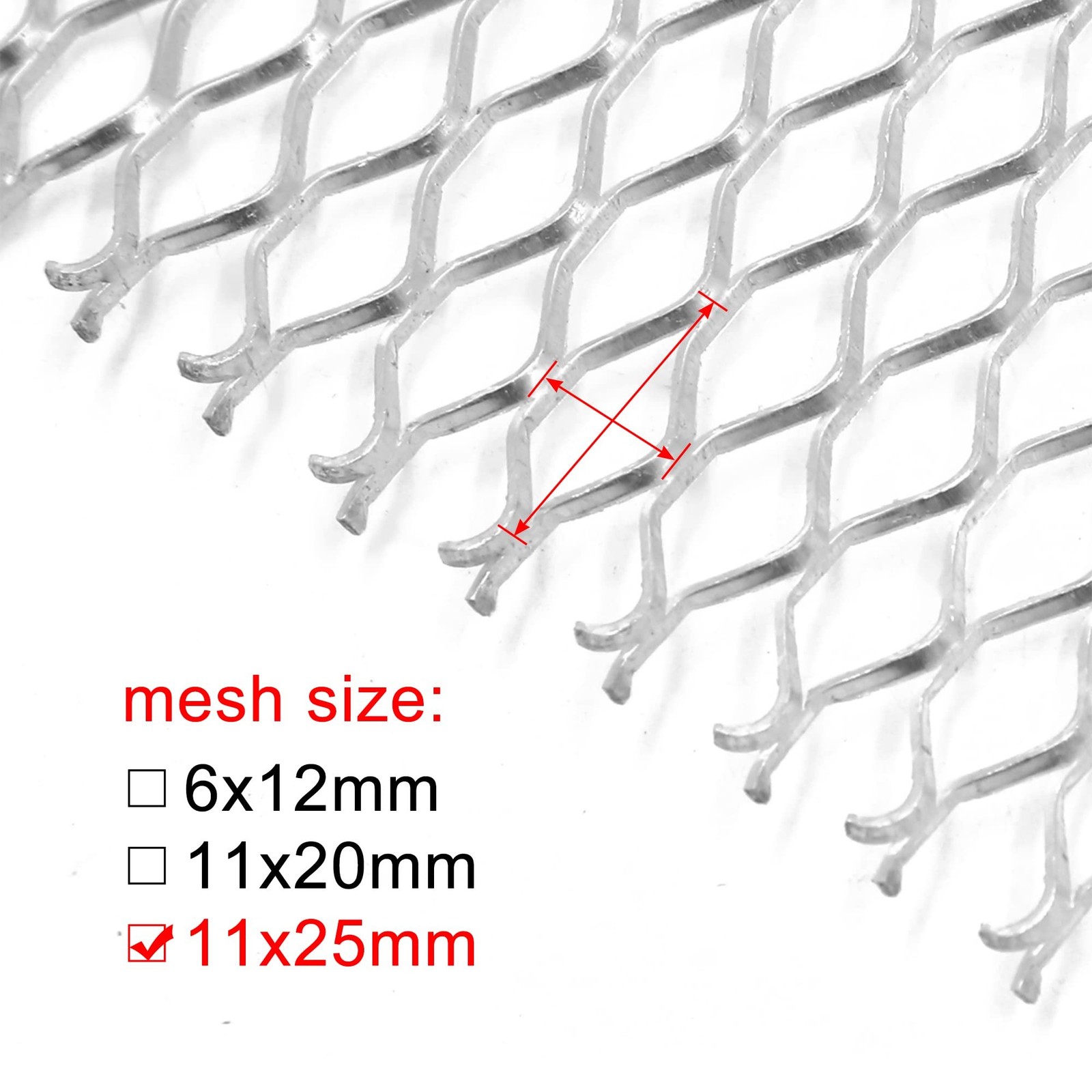 uxcell Silver Tone Aluminum Alloy Hexagon Grill Mesh Sheet 25 x 11mm for Truck