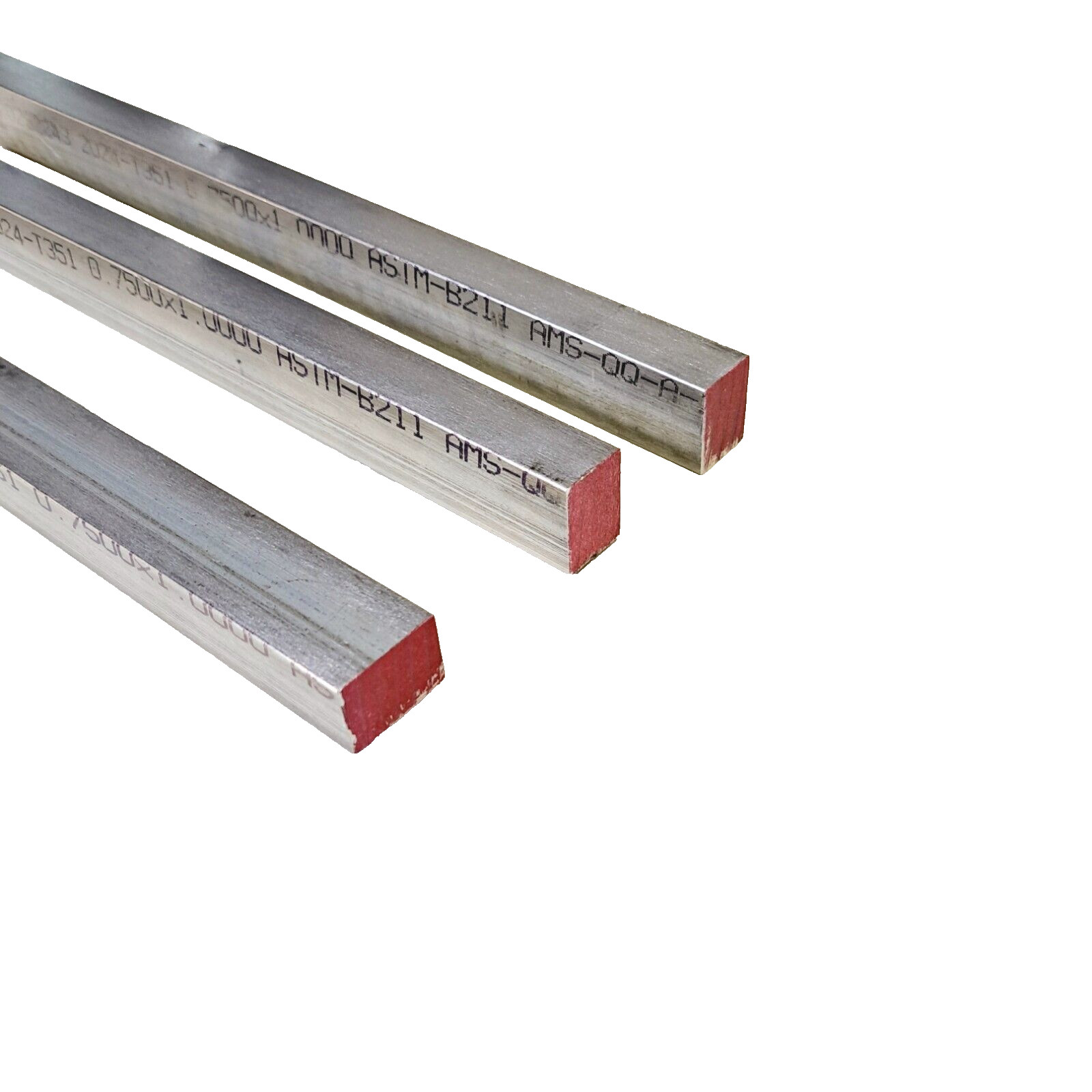 (3) Pieces 1″ x 3/4″ x 13 3/8″ 2024 T-351 Aluminum Mill Stock Kaiser-Tennalum
