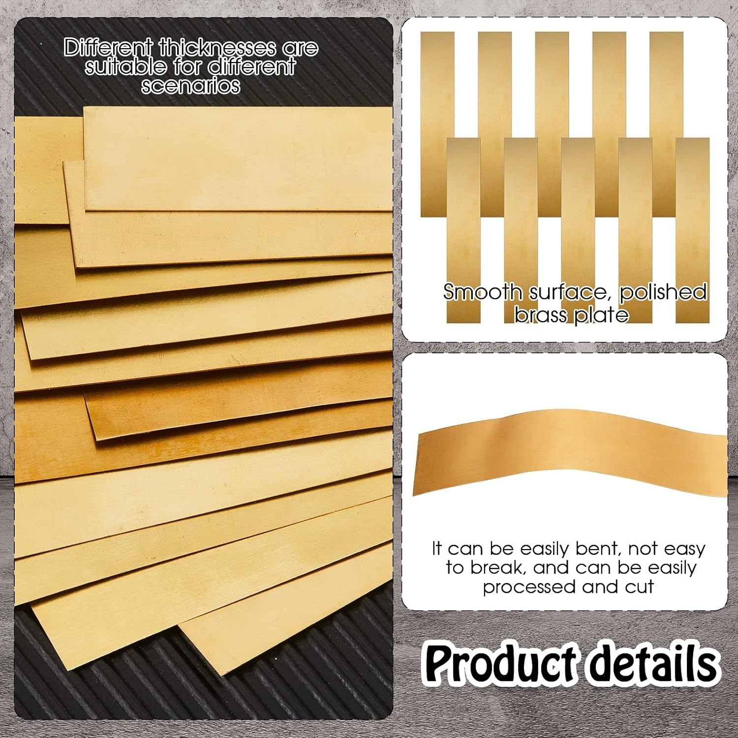24-Piece Assorted Brass Shim Stock – 6” Length with Various Thickness Options