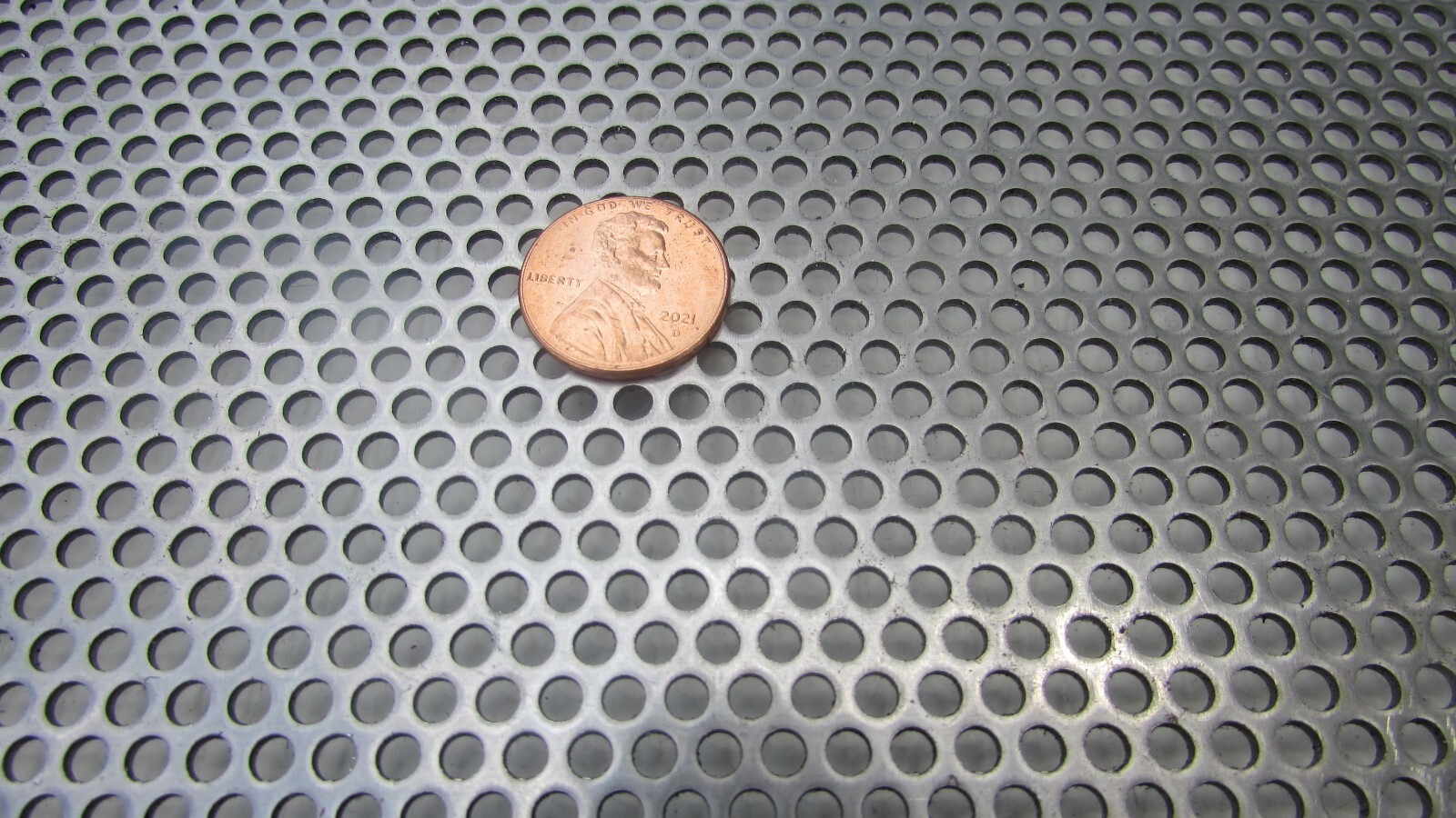 . 1/8″ HOLES- 18 GAUGE–12″ X 24″–304 STAINLESS STEEL PERFORATED SHEET