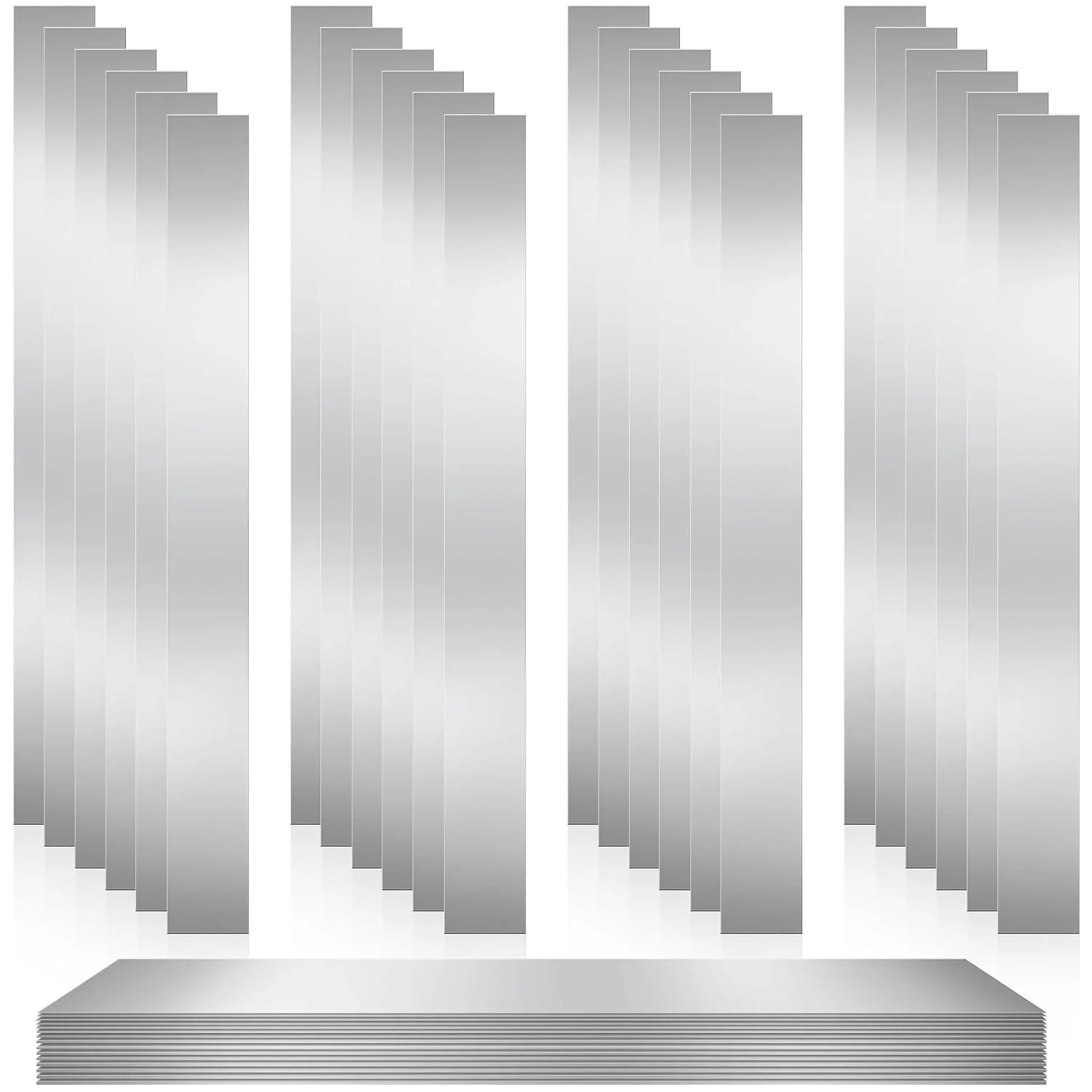 Blulu 24 Pcs 304 Stainless Steel Strips Metal Shim Stock Assortment 1 Width x 12