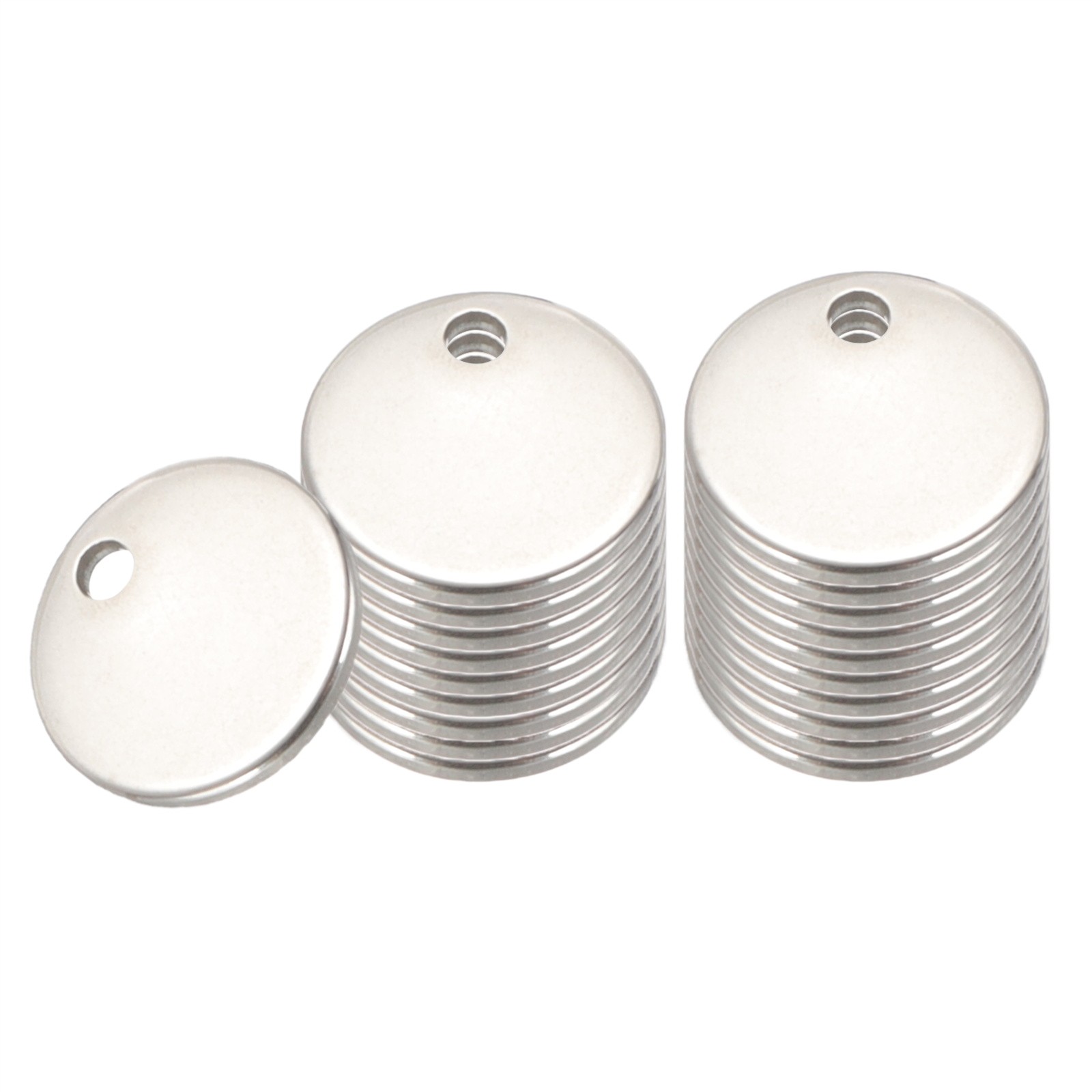 20 Pcs 1/4 Inch Round Metal Stamping Blanks, Silvery Blank Tags