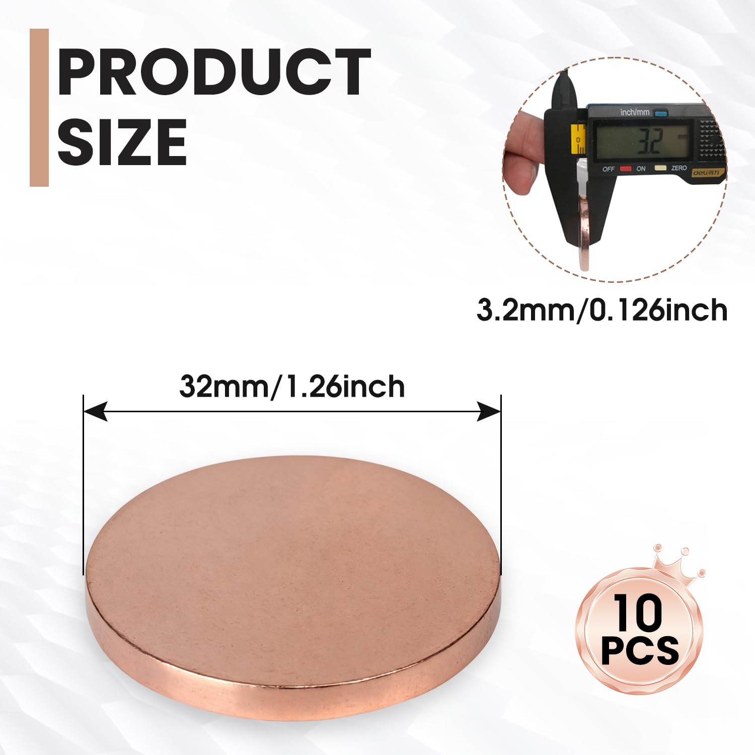 1-1/4″ Copper Round Disc Blanks, 1/8″ Thick Pure Copper Rounds Metal Circles,…