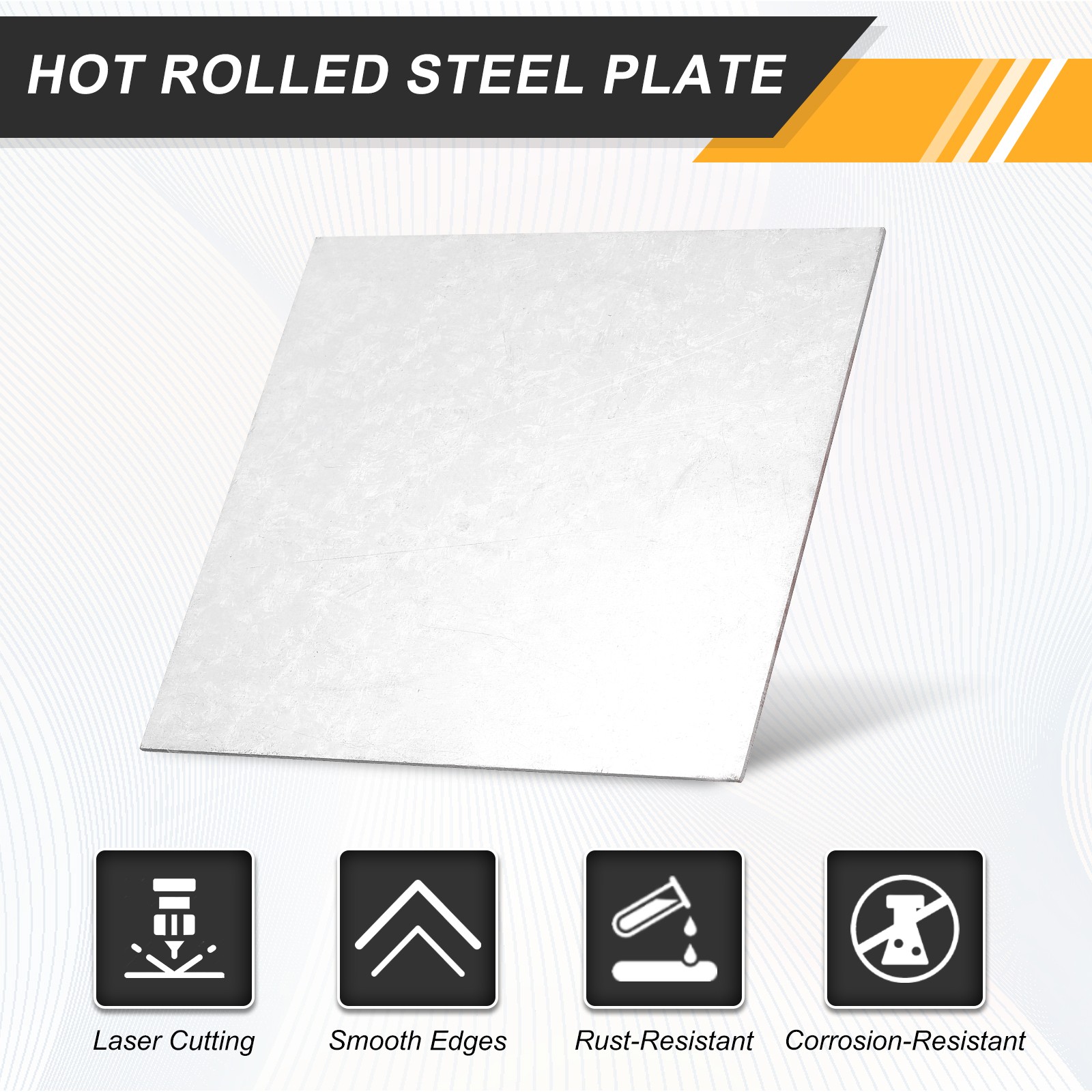 4Pcs 3/32″ Hot Rolled Steel Sheets 2″ x 2″ Steel Plate Base Silver)