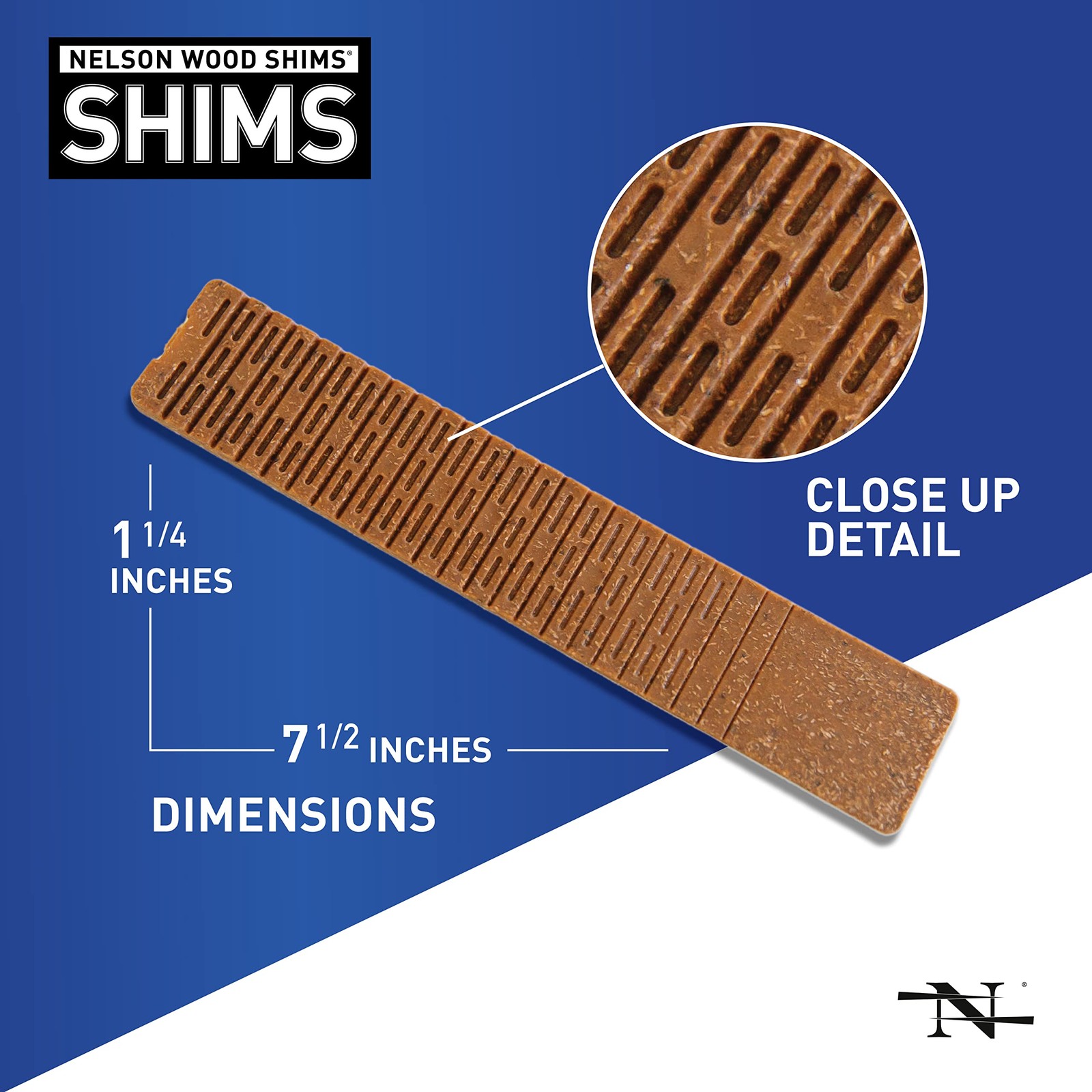 Nelson Wood Shims 8inch Composite Bundle 2 Pack total 24 Shims Durable And Wat
