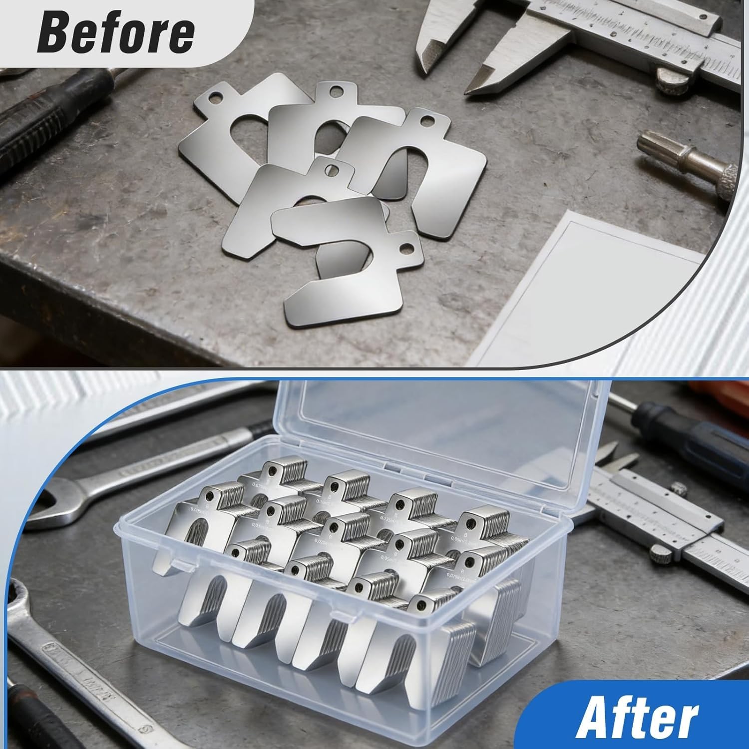 Stainless Steel Shim Kit 156 Pcs Size B 3×3 Inch Slotted Shims Assortment with