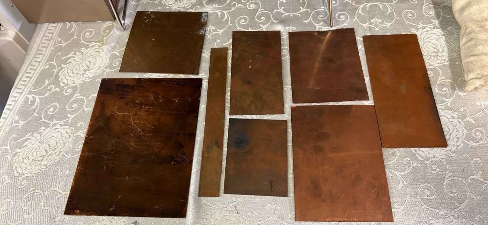 8 Pieces Copper Sheets Plates for Crafts/ Enamel Various SizesNew/old Inventory