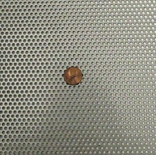 . 1/8″ HOLES- 18 GAUGE–12″ X 24″–304 STAINLESS STEEL PERFORATED SHEET