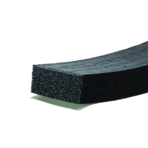 Zoro Select 2Rrf4 Foam Seal, 10 Ft., 3/4 In. W, Black, Rubber, 2Rrf4