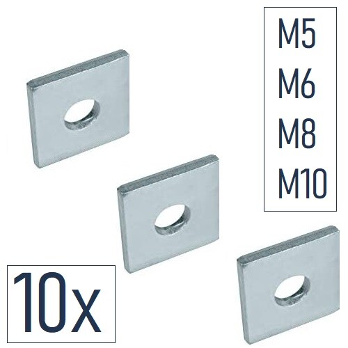 10X Nutensteine Gewindeplatte M5 M6 M8 M10 vierkant Quadratische Unterlegscheibe