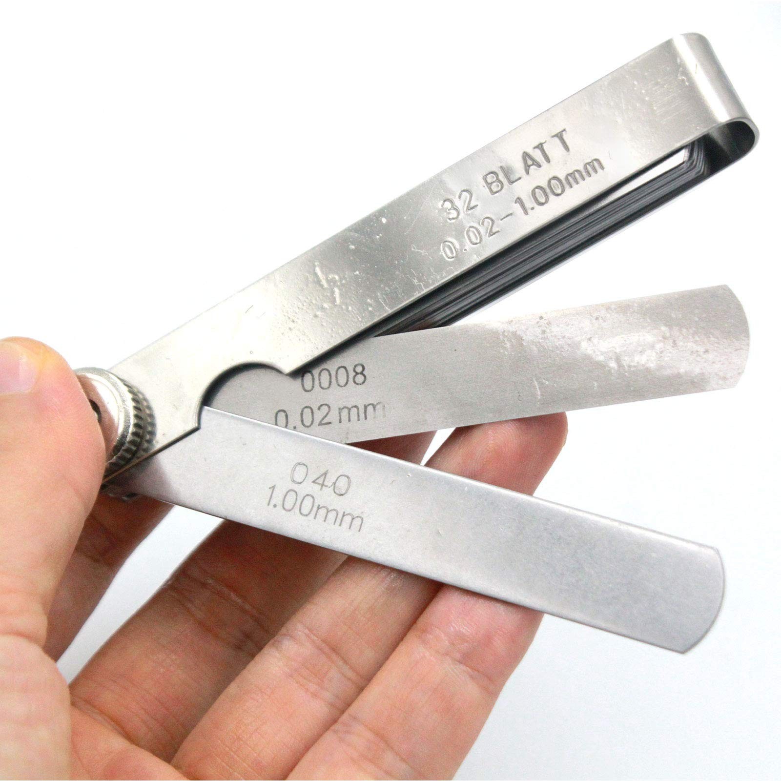 Stainless Steel Feeler Gauge Universal Standard SAE and Metric Offset Valve T…