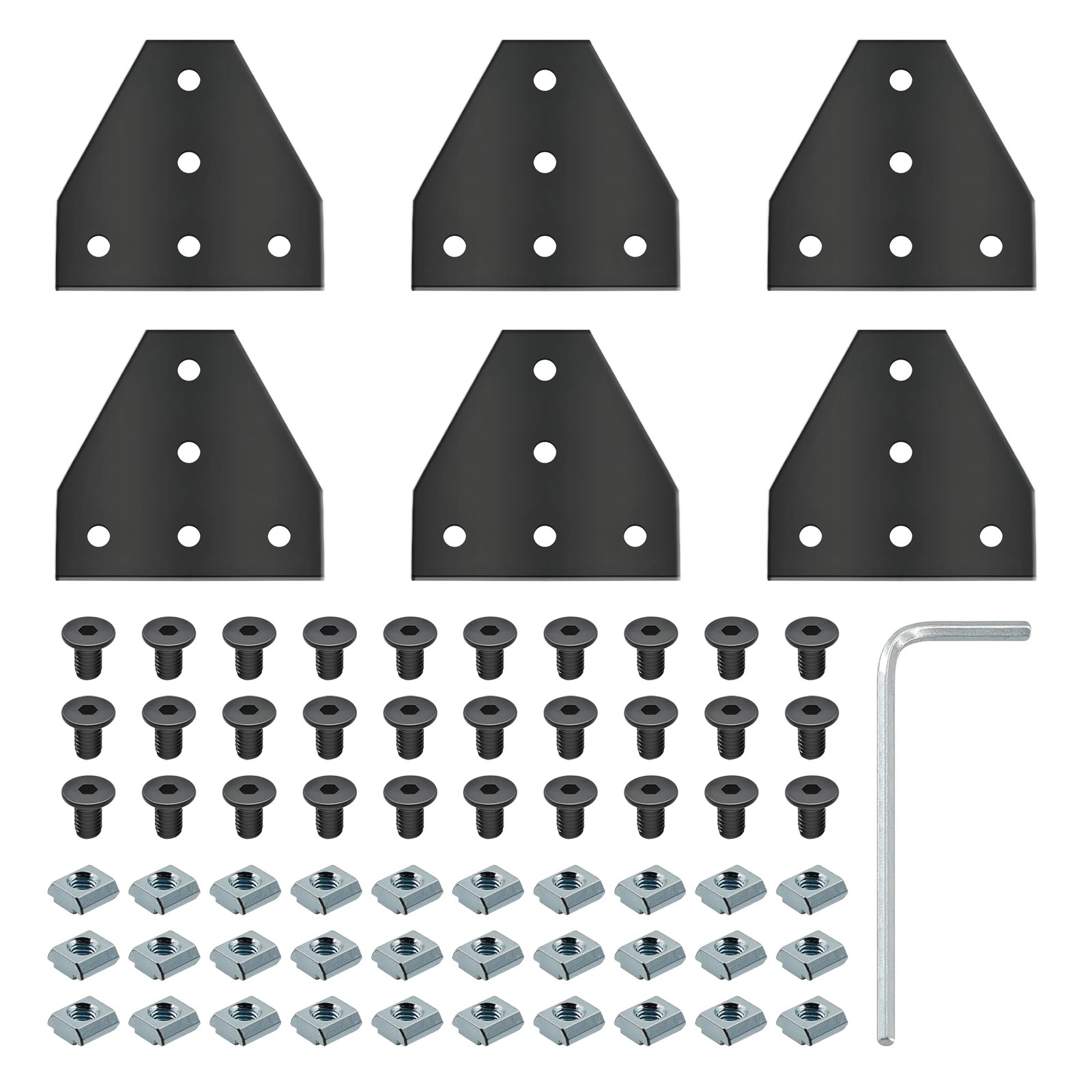 6 PCS 2020 TSlot Aluminum Extrusion Profile Accessory 20 Joint Plate Black