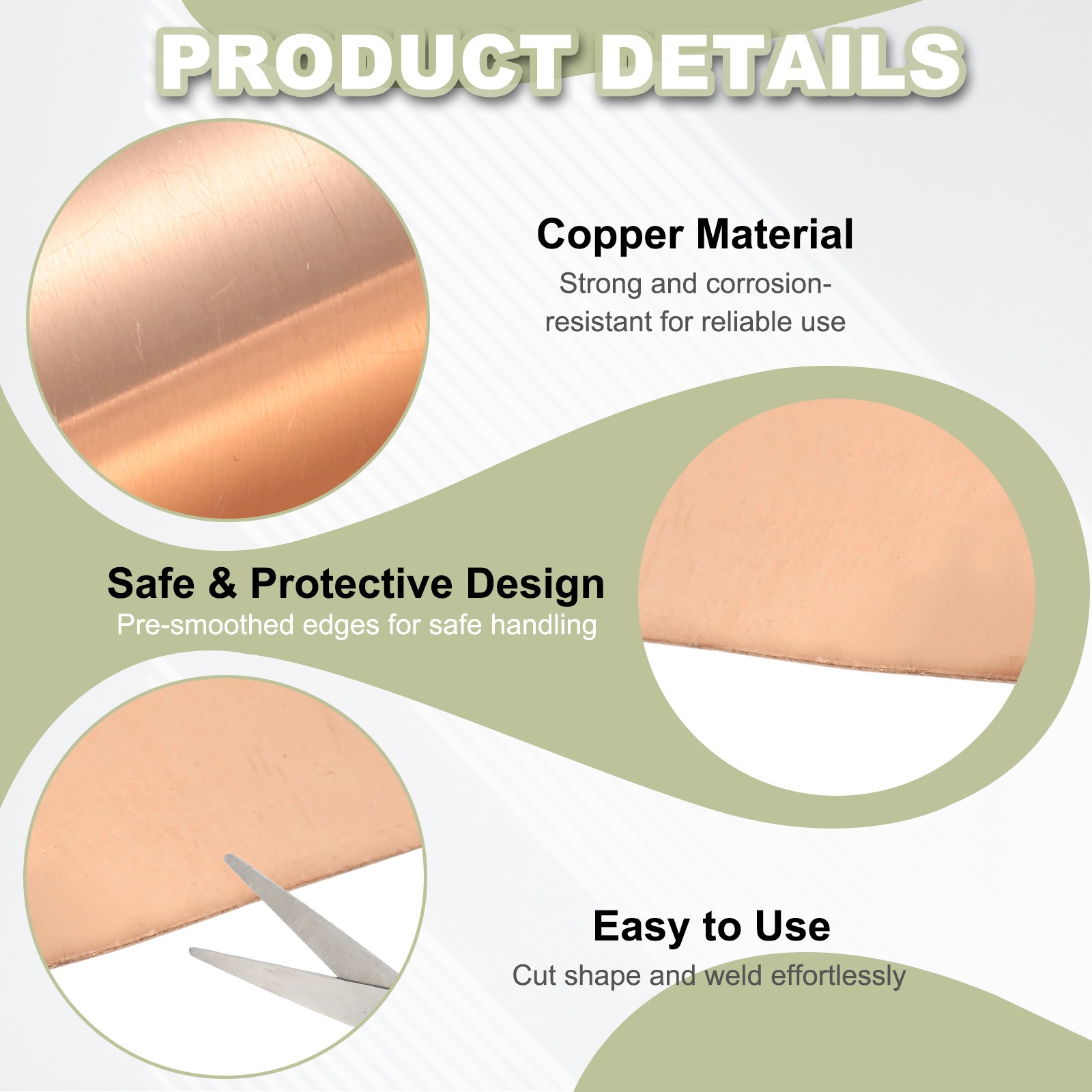 Copper Sheet Roll 7.9″ x 8 Ft 28 Gauge(0.3mm) Thickness DIY (1 Pack, Copper)