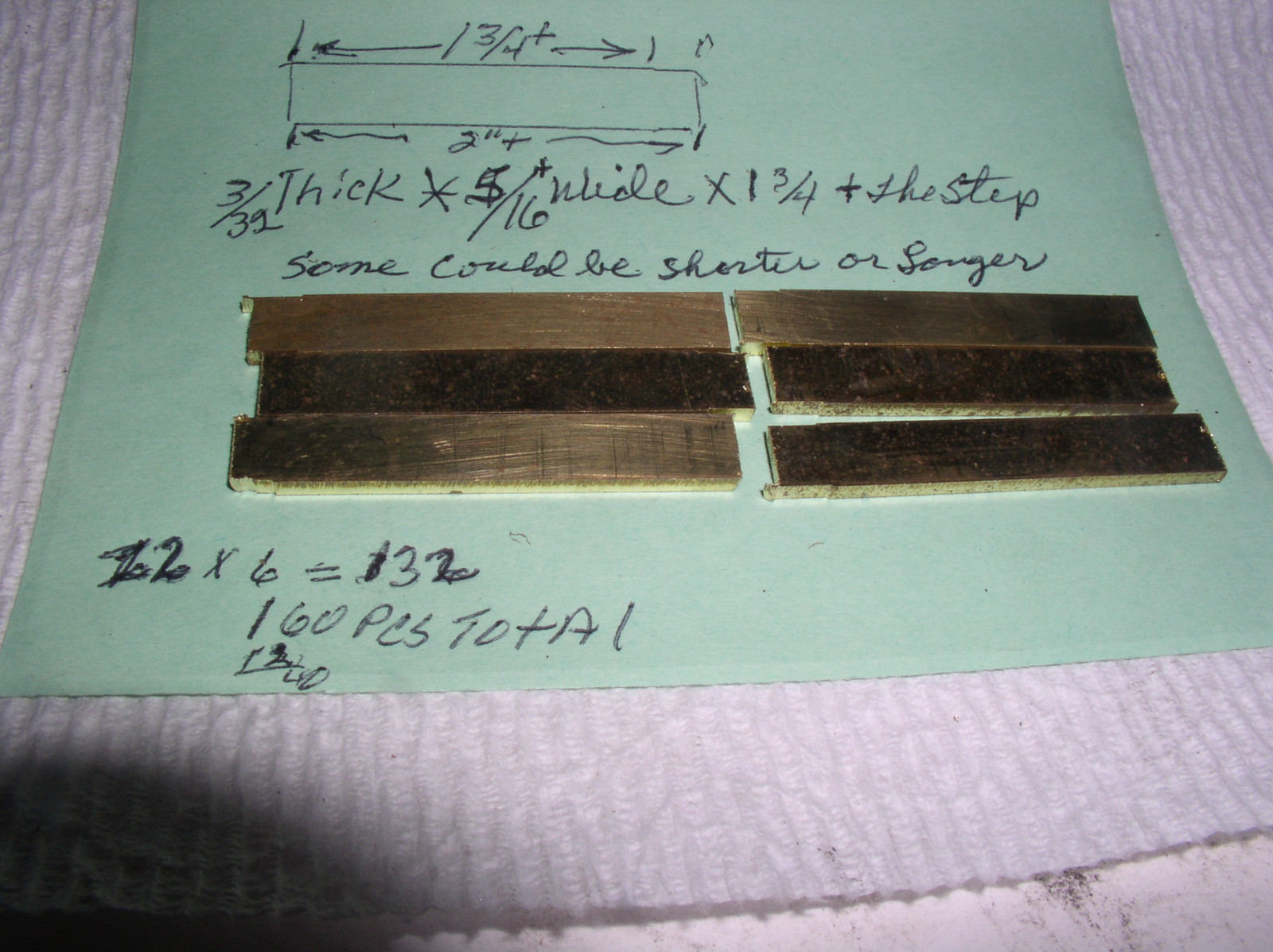 6 PCS. 3/32″ X 5/16″ X 1 3/4″+ LONG SOLID BRASS FLAT SHEET LASER DROPS