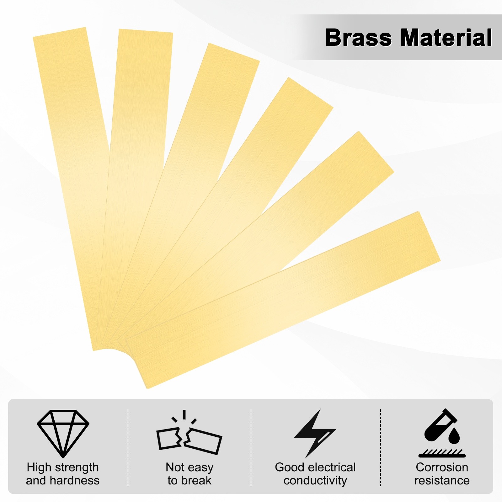 1-Set Brass Shim Stock, Metal Sheet Stock Assortment Strips 6″ Length x 1″ Width