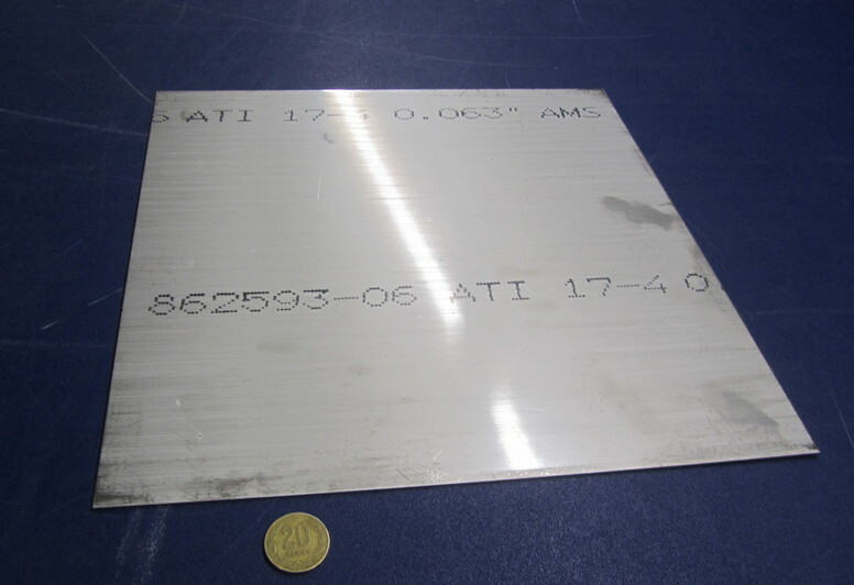 17-4PH Stainless Steel Sheet (1/16″) .063″ (+/-0.008″) x 12.0″ x 12.0″