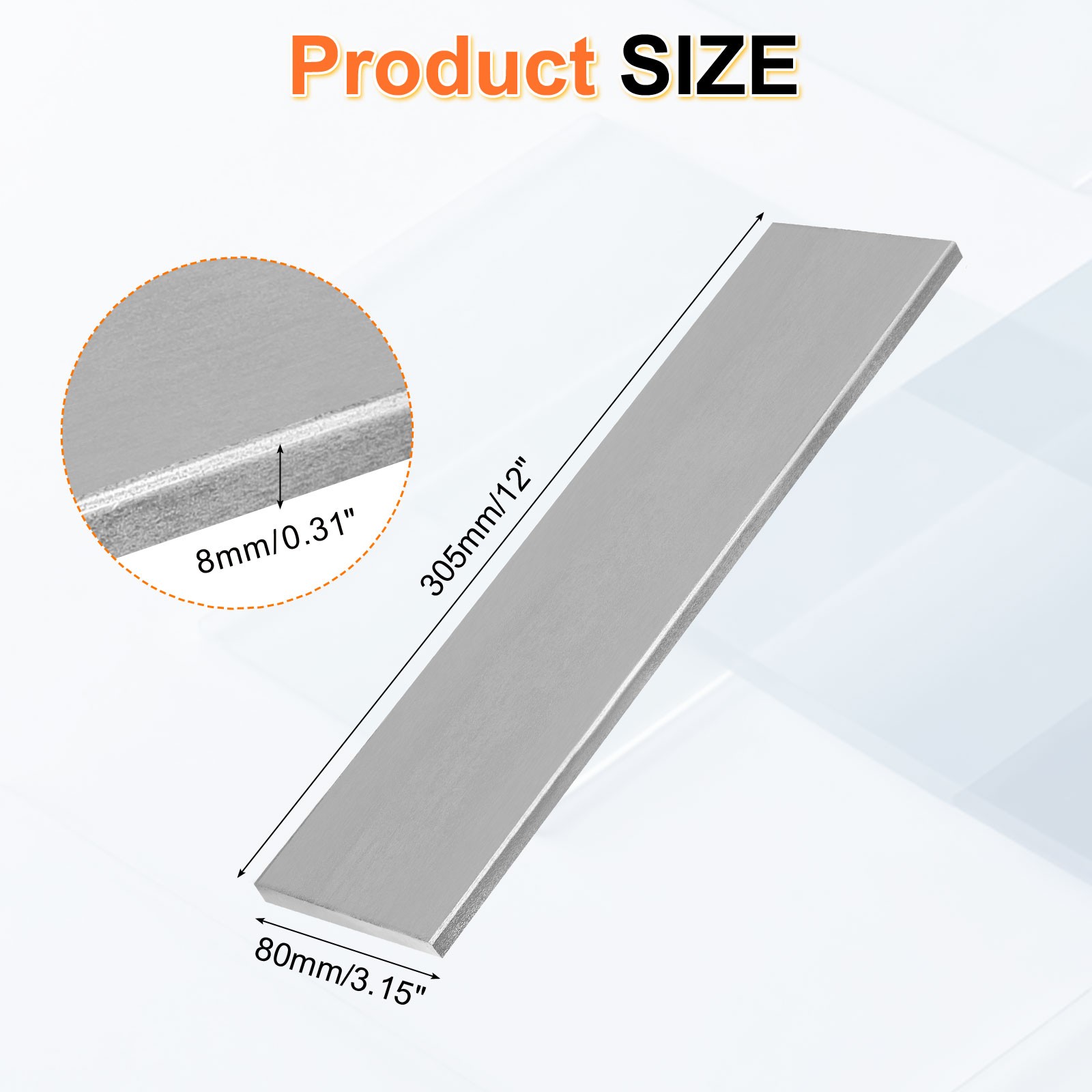1018 Cold Rolled Carbon Steel Bar, 0.31″x3.15″x12″ Rectangular Flat Bar