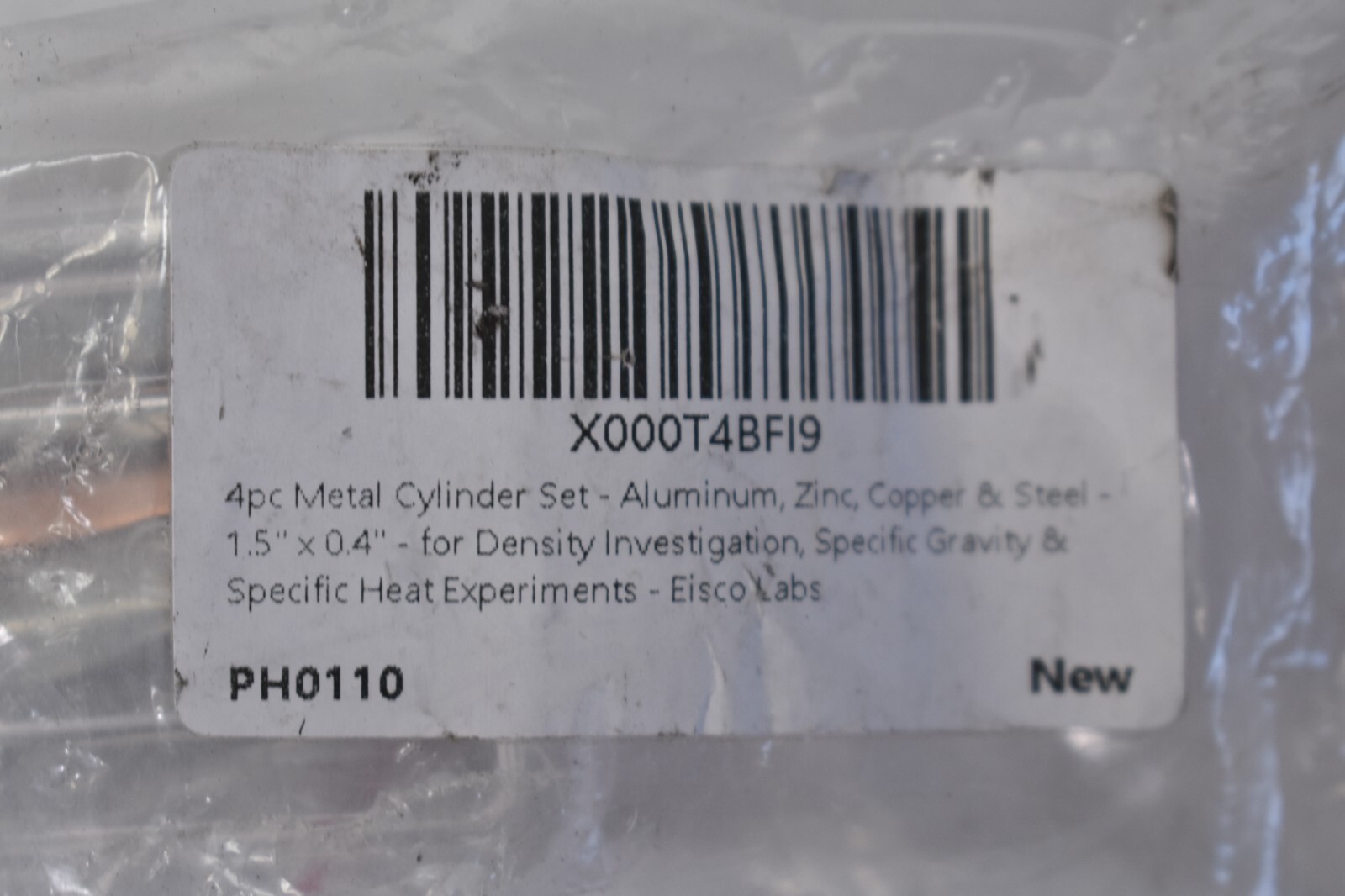Eisco 4 Piece Metal Cylinder Stel 1.5″ x .4″ Aluminum/Zinc/Copper/Steel