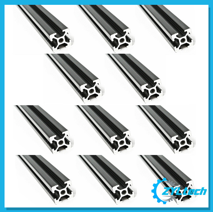 20 Pack ZYLtech 2020 T-slot Aluminum Extrusion – 20X 500mm, Black Anodized