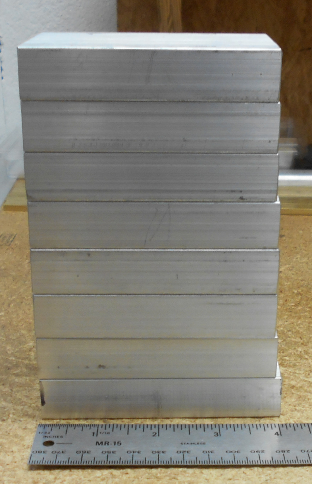 (8) pcs Aluminum 6061 flat mill stock 3/4″ x 2-1/2 x 3-7/8″ bar stock – CUTOFFS