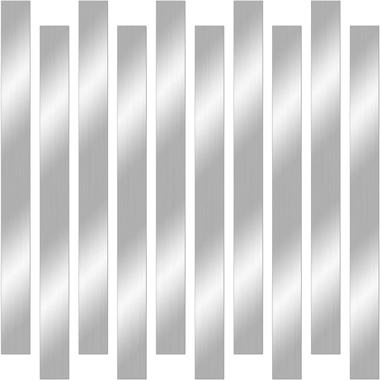 10 Pcs 304 Stainless Steel Strips(12″x 1″x 0.02″ Thickness),Brushed Stainless…