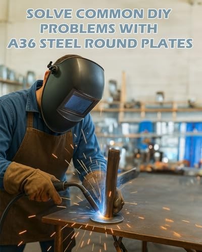 Weldable Steel Plate Sheet 1/8″ x 8″ Round Base Disk – A36 Metal, 2 Pcs for Cons