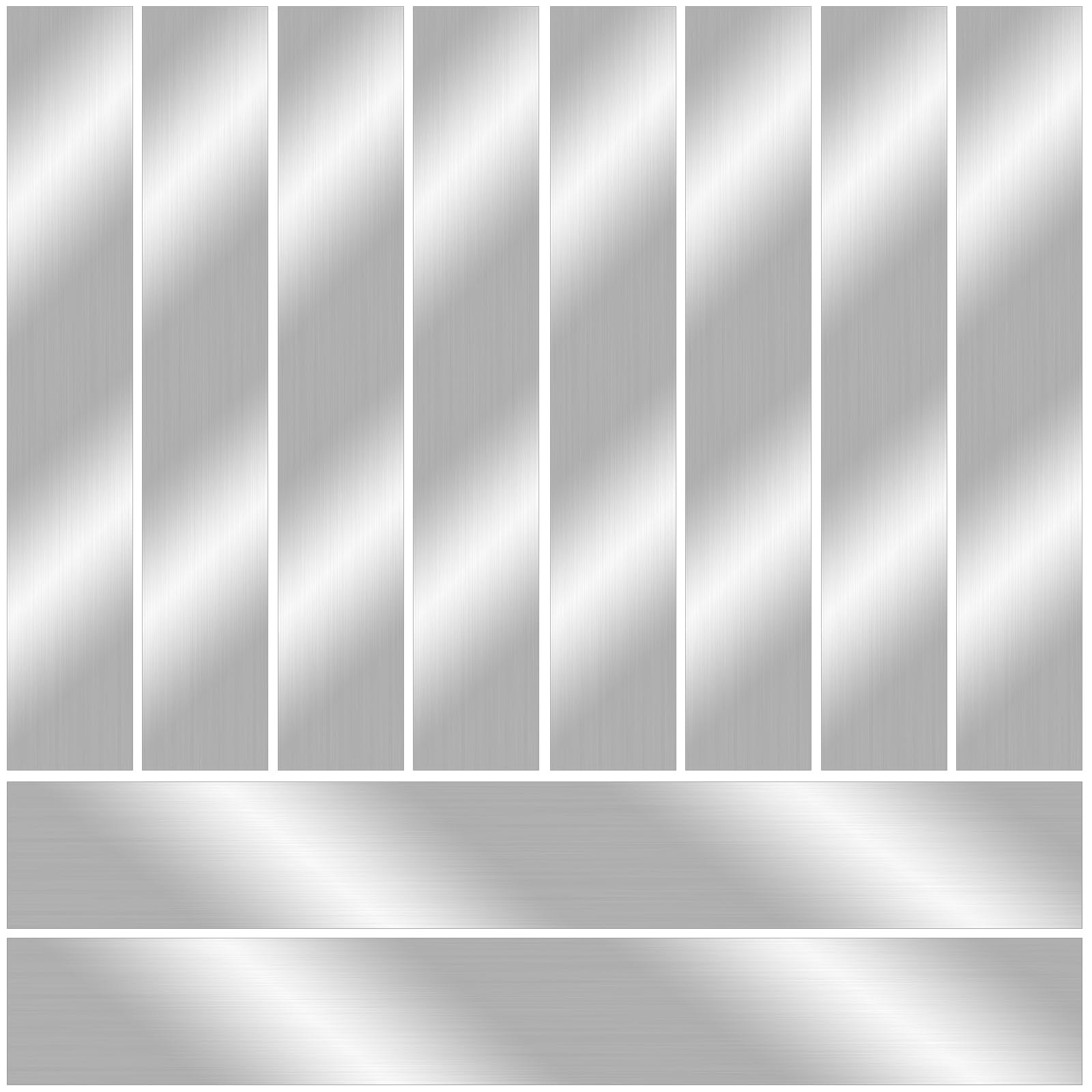 10 Pcs 304 Stainless Steel Strips(17″x 2″x 0.02″ (17″x 2″)*10Pcs, silvery