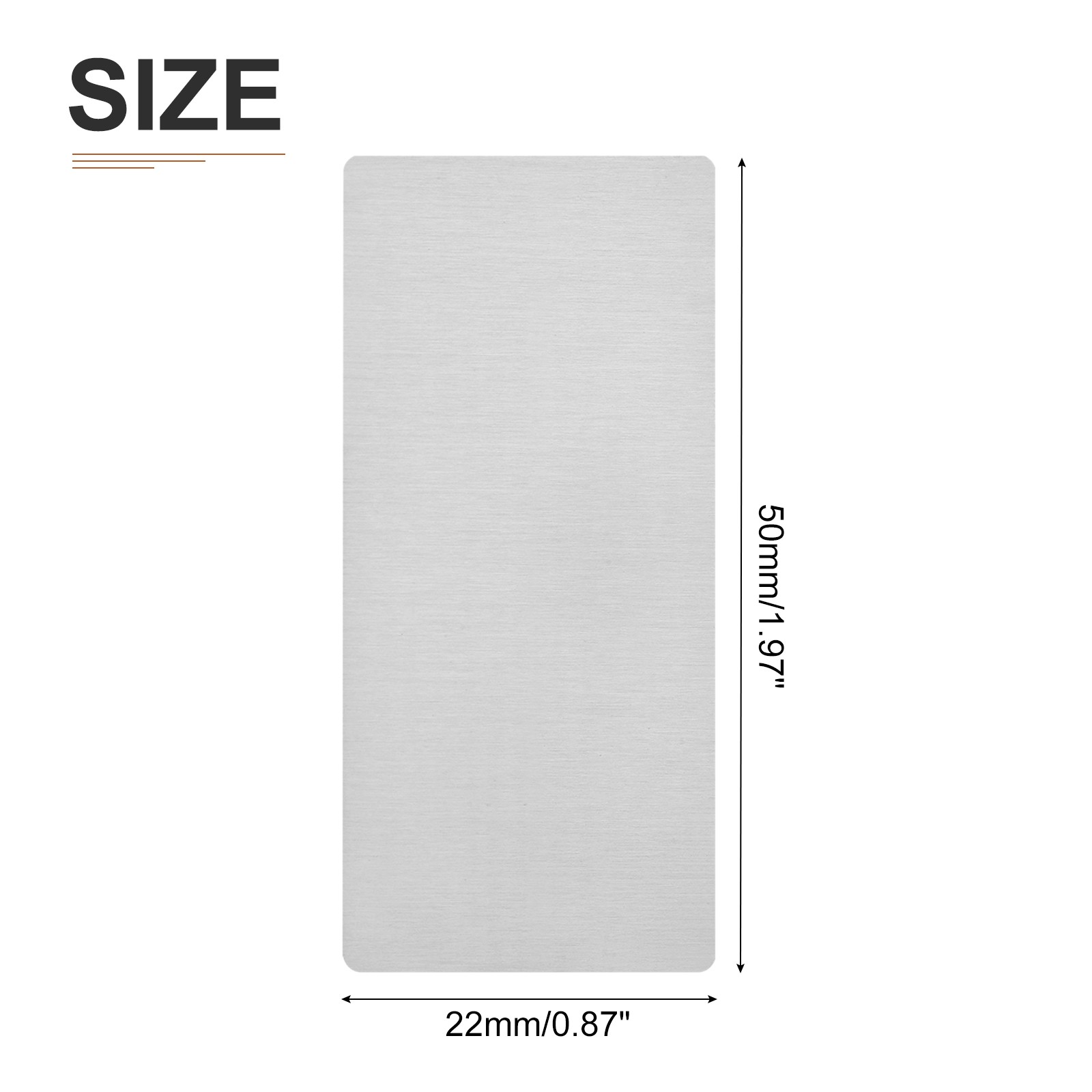 25Pack 50x22x0.4mm Blank Metal Card 201 Stainless Steel Blank Name Cards Silver
