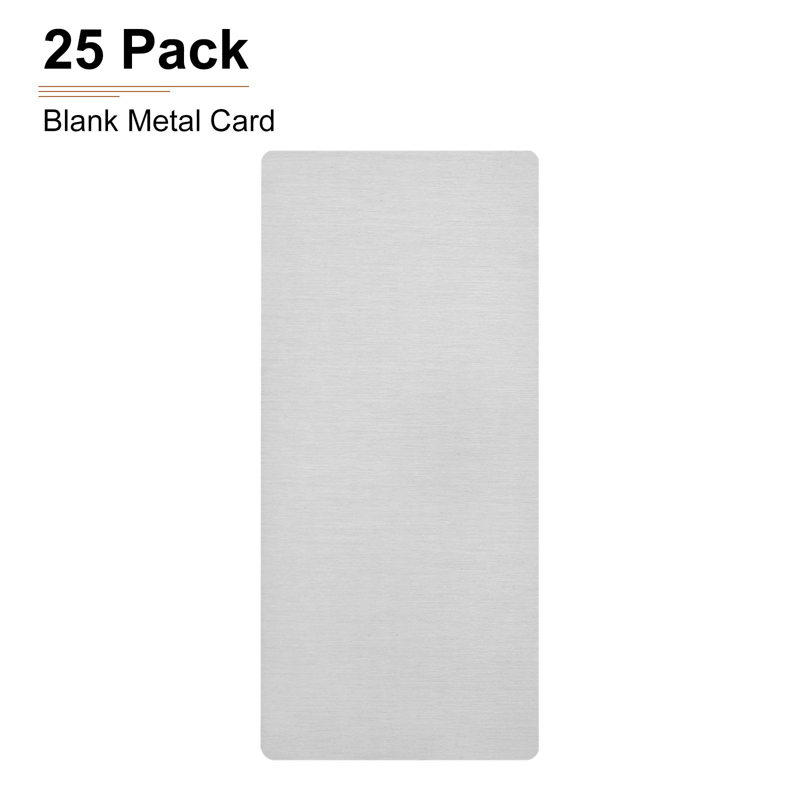 25Pack 50x22x0.4mm Blank Metal Card 201 Stainless Steel Blank Name Cards Silver