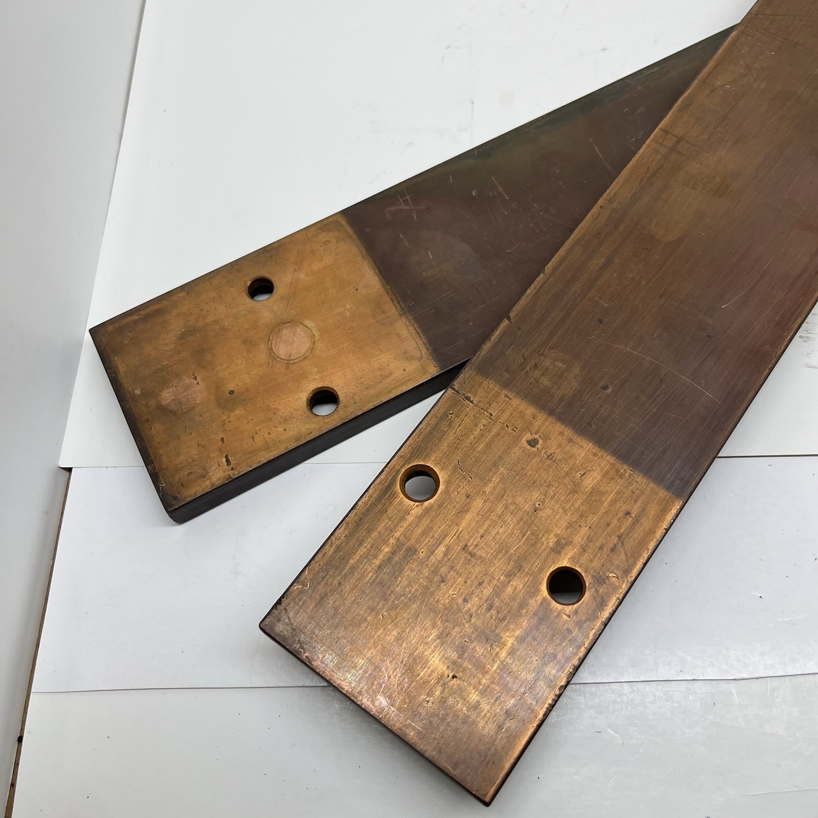 Lot Of 2 Copper Flat Bars ~1/2” x ~3″ x ~22” Copper Bus Bar ~10.5 Pounds READ